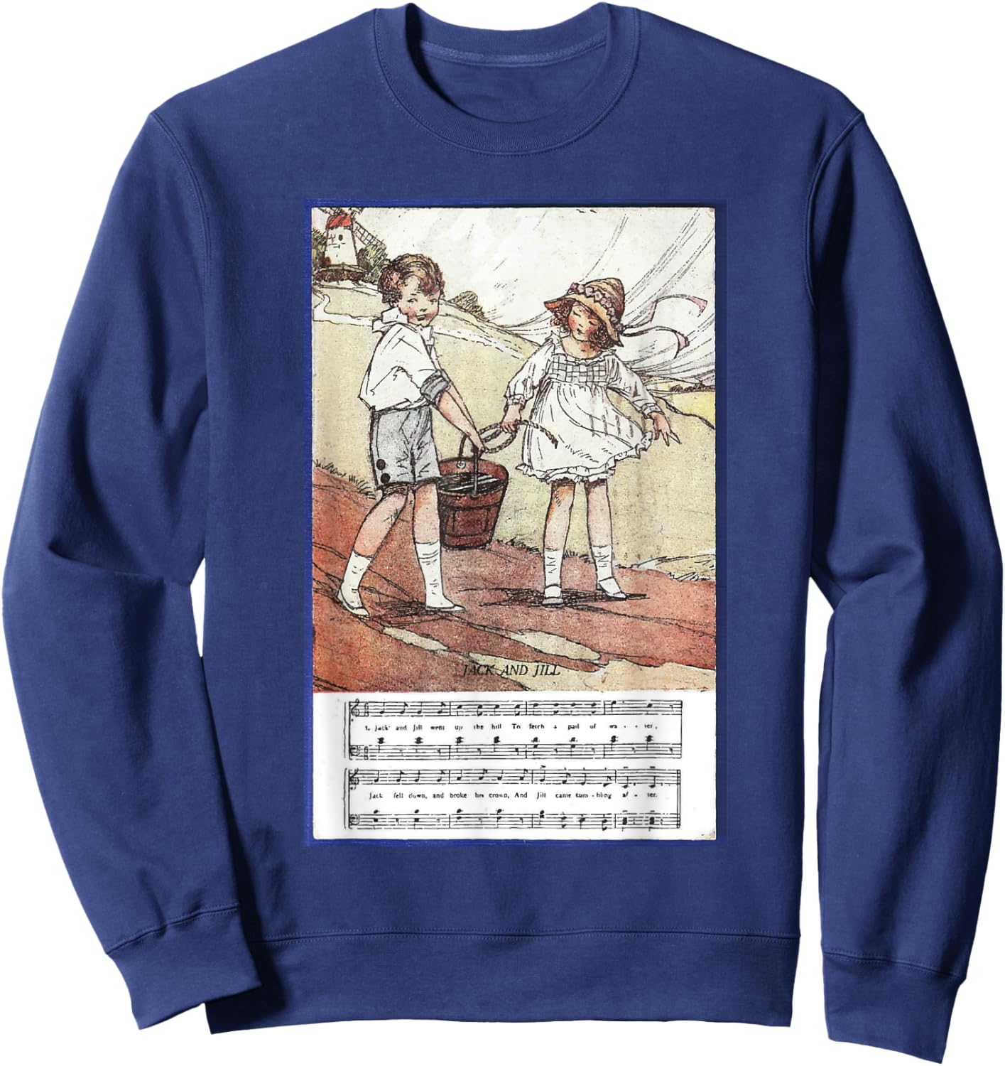 Jack and Jill, Kids Nursery Rytme, Poem Song for Children Sweatshirt - Sweatshirt | Navy