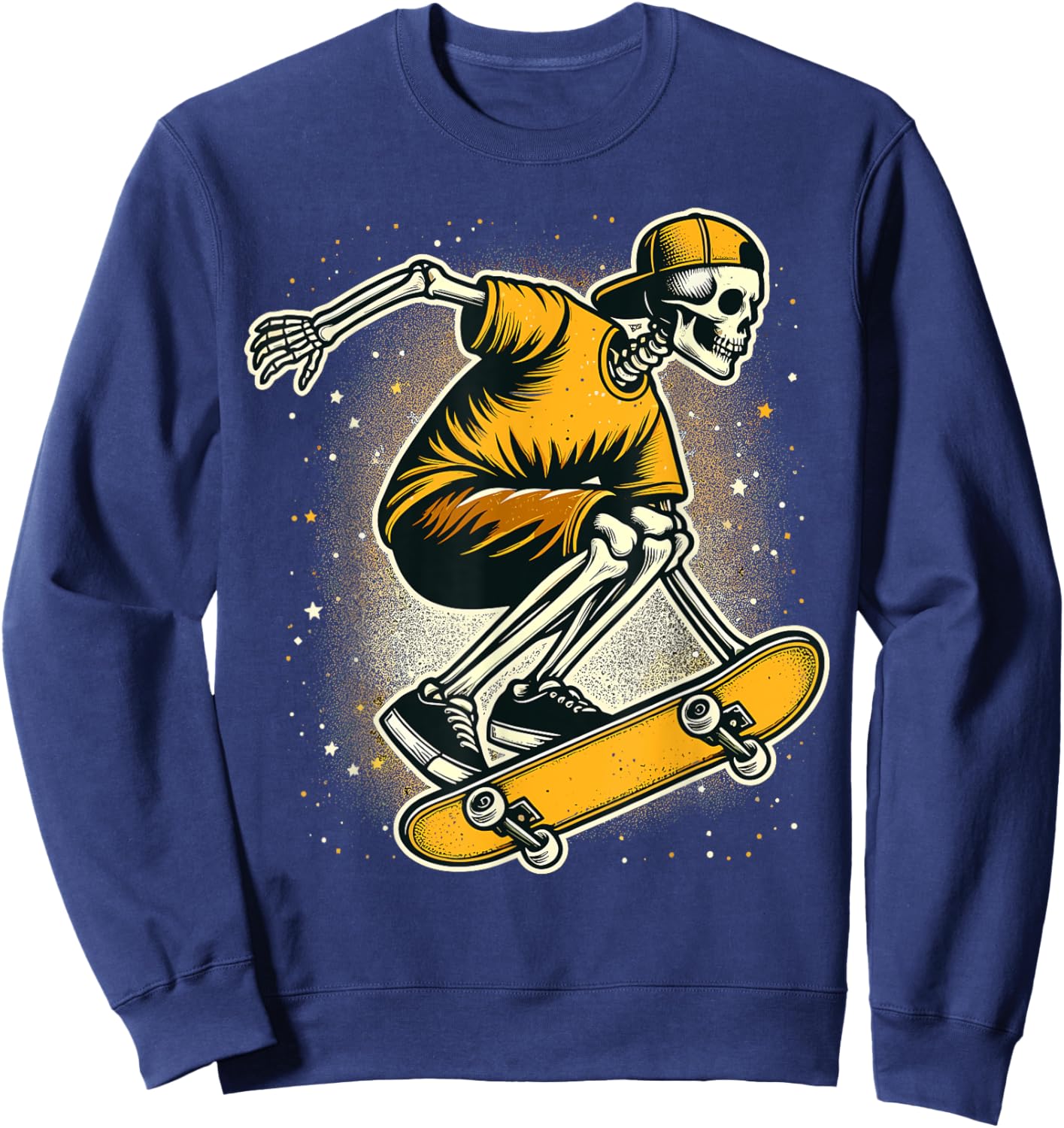 Halloween Skeleton Skater Skateboard Sweatshirt - Sweatshirt | Navy