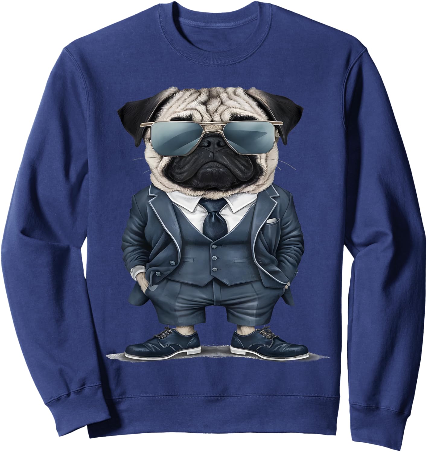 Men Woman Pug Suit Pug Sweatshirt - Sweatshirt | Navy