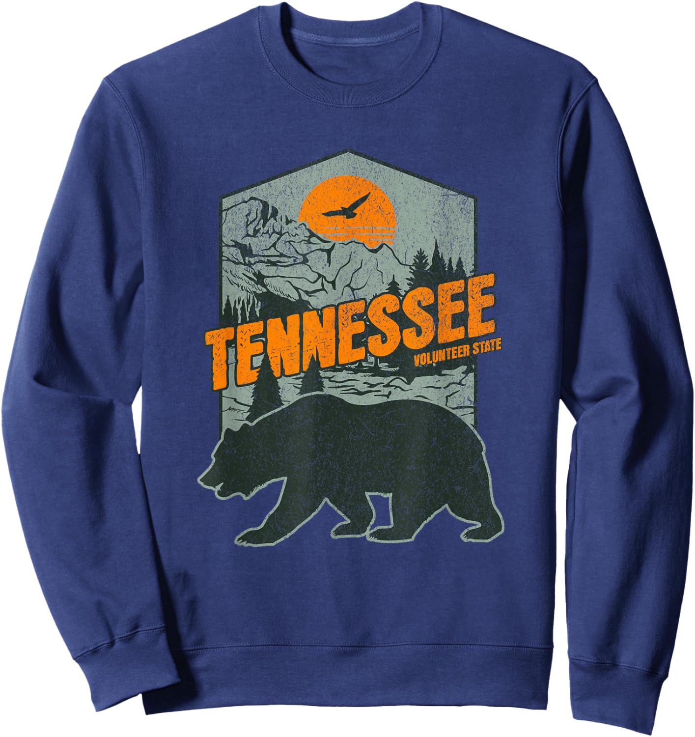Vintage Tennessee Volunteer State, Smoky Mountains, Bear Sweatshirt - Sweatshirt | Navy