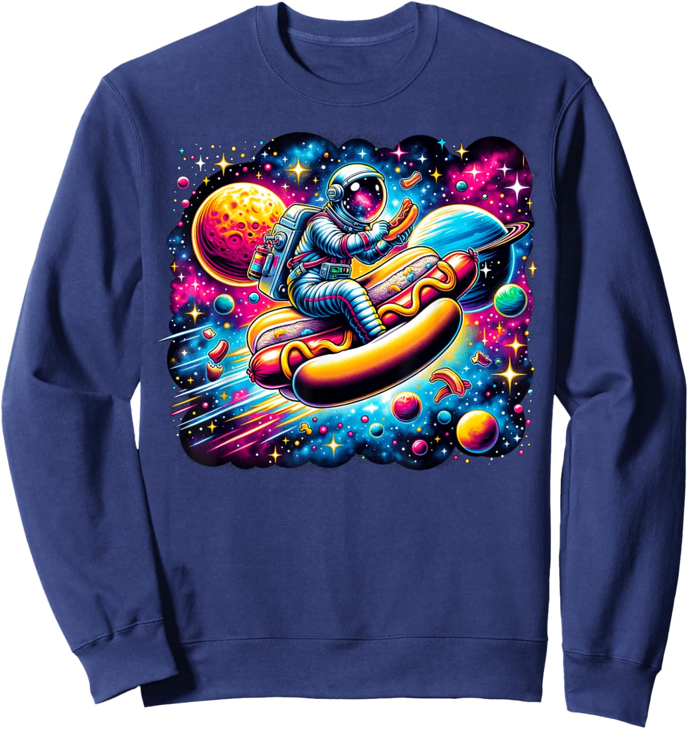 Hot Dog snack foodie eating delicious Hot Dog Men Women Kids Sweatshirt - Sweatshirt | Navy