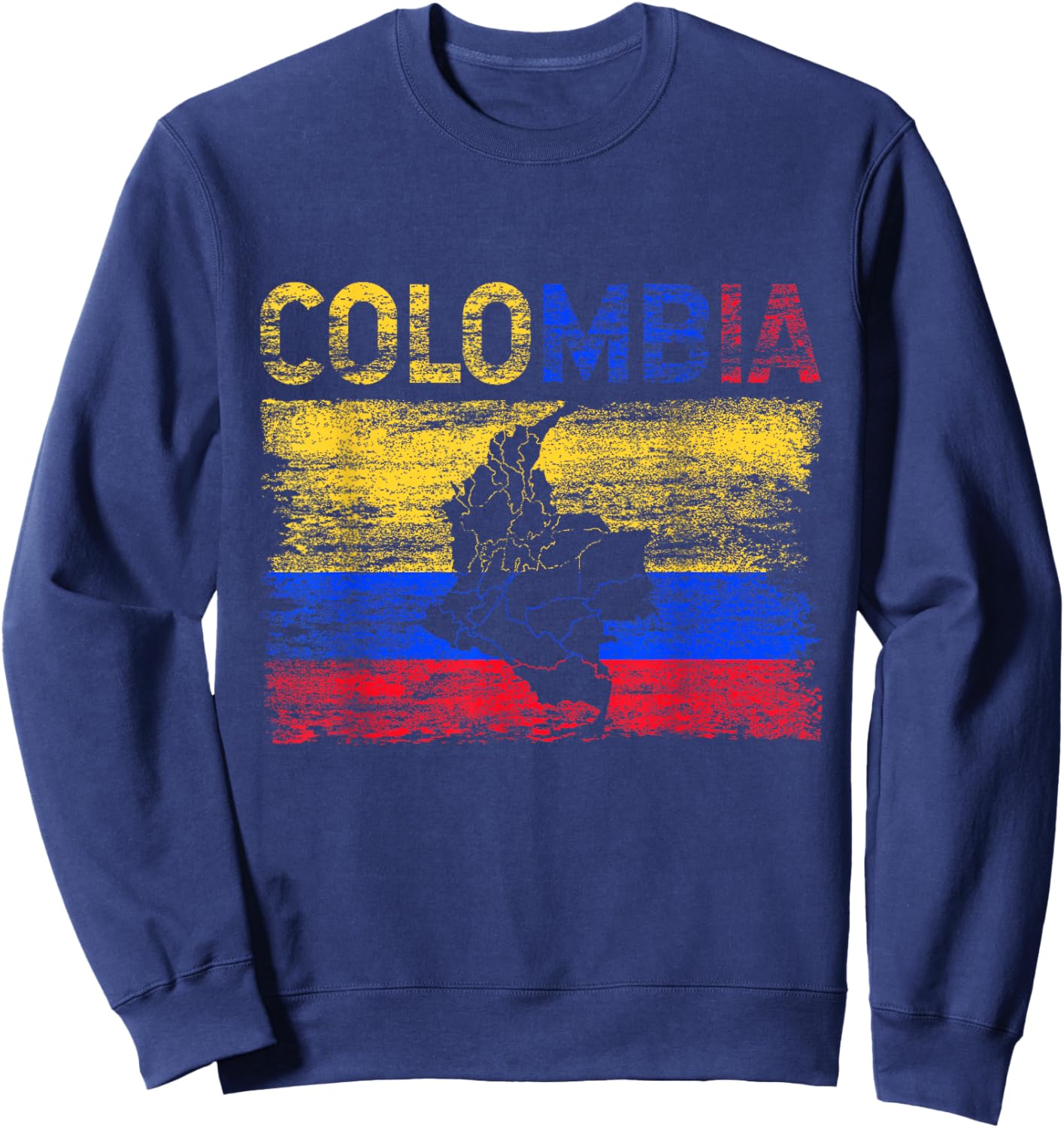 Colombia Pride Flag Colombian National Expat Heritage Sweatshirt - Sweatshirt | Navy