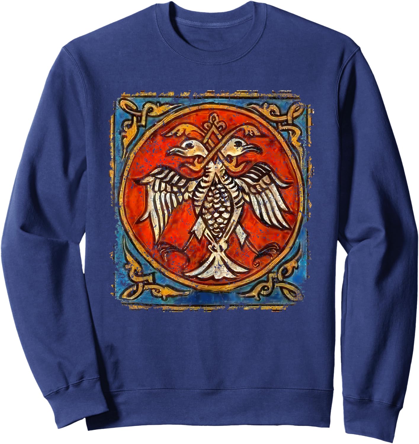 Serbian Eagle Flag, Serbia Flag, Srbija Nemanjic Dynasty Sweatshirt - Sweatshirt | Navy