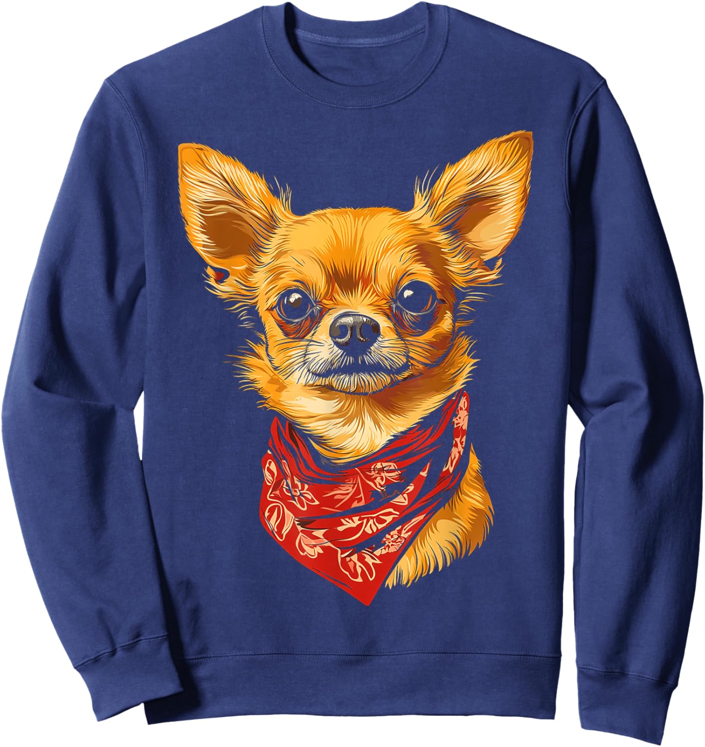 Chihuahua Dog Motif Pet Illustration Chihuahua Sweatshirt - Sweatshirt | Navy