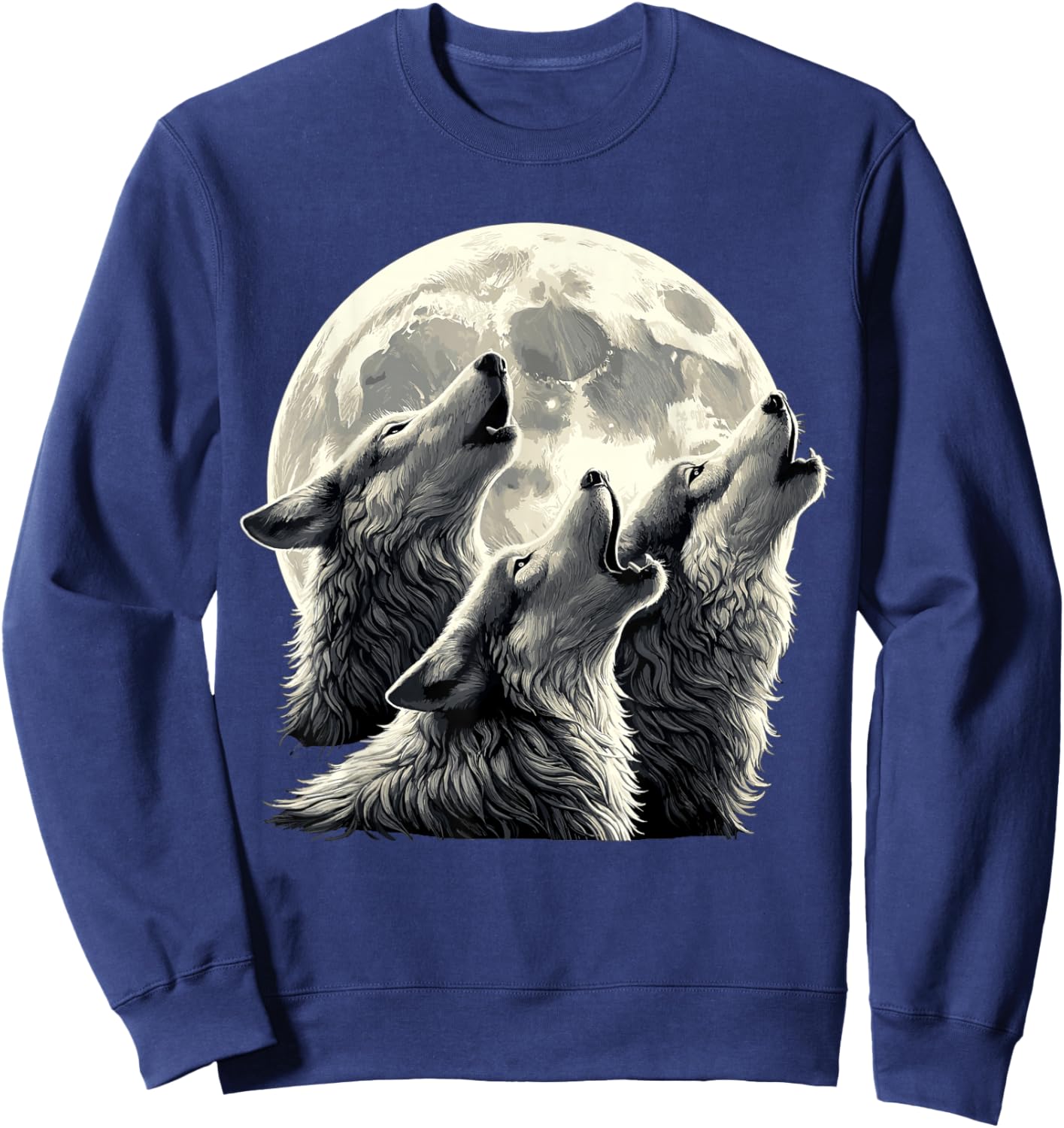 Howling Wolves Moon Wolf Sweatshirt - Sweatshirt | Navy