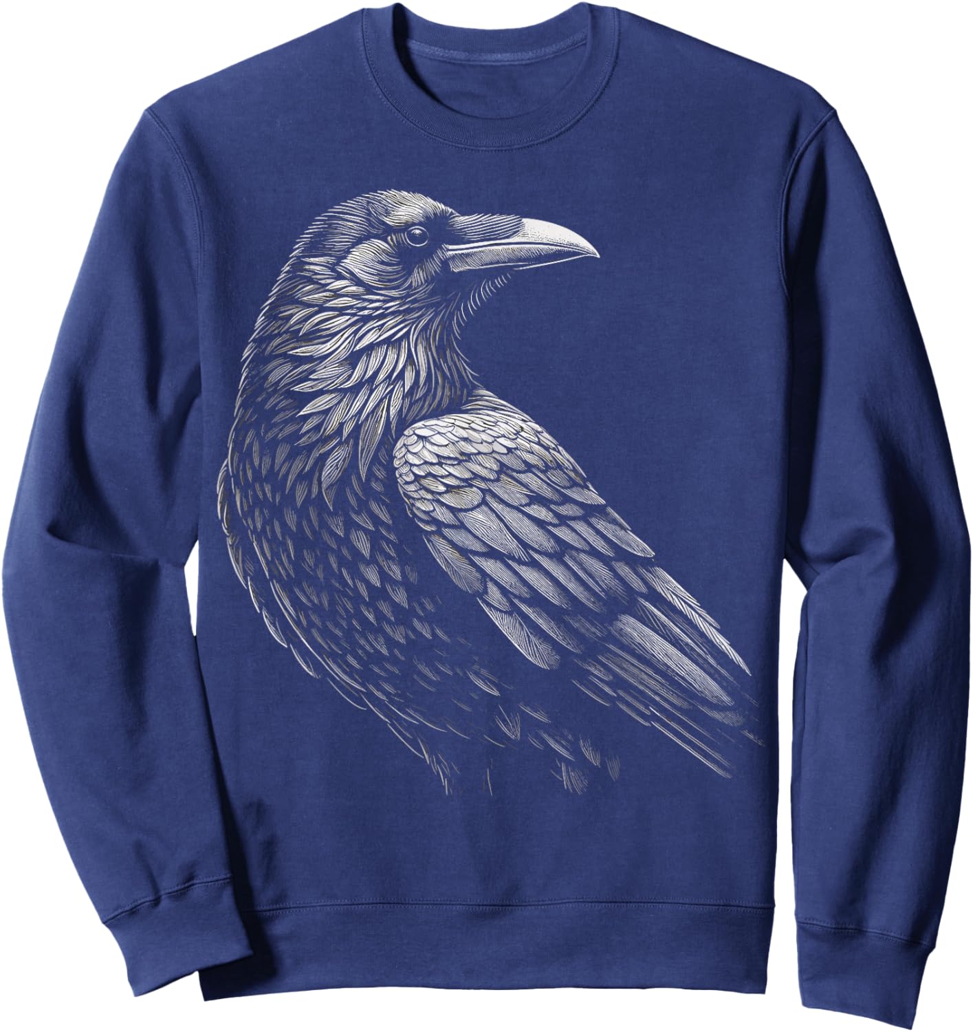 Beautiful Black Raven Crow Artwork Sweatshirt - Sweatshirt | Navy