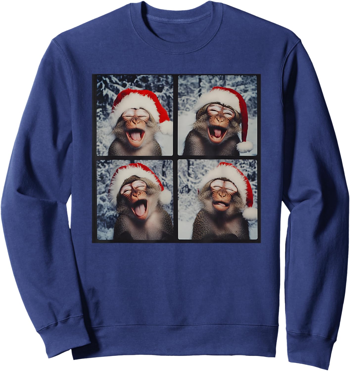 Christmas Chimp Men Kids Women Funny Monkey Sweatshirt - Sweatshirt | Navy