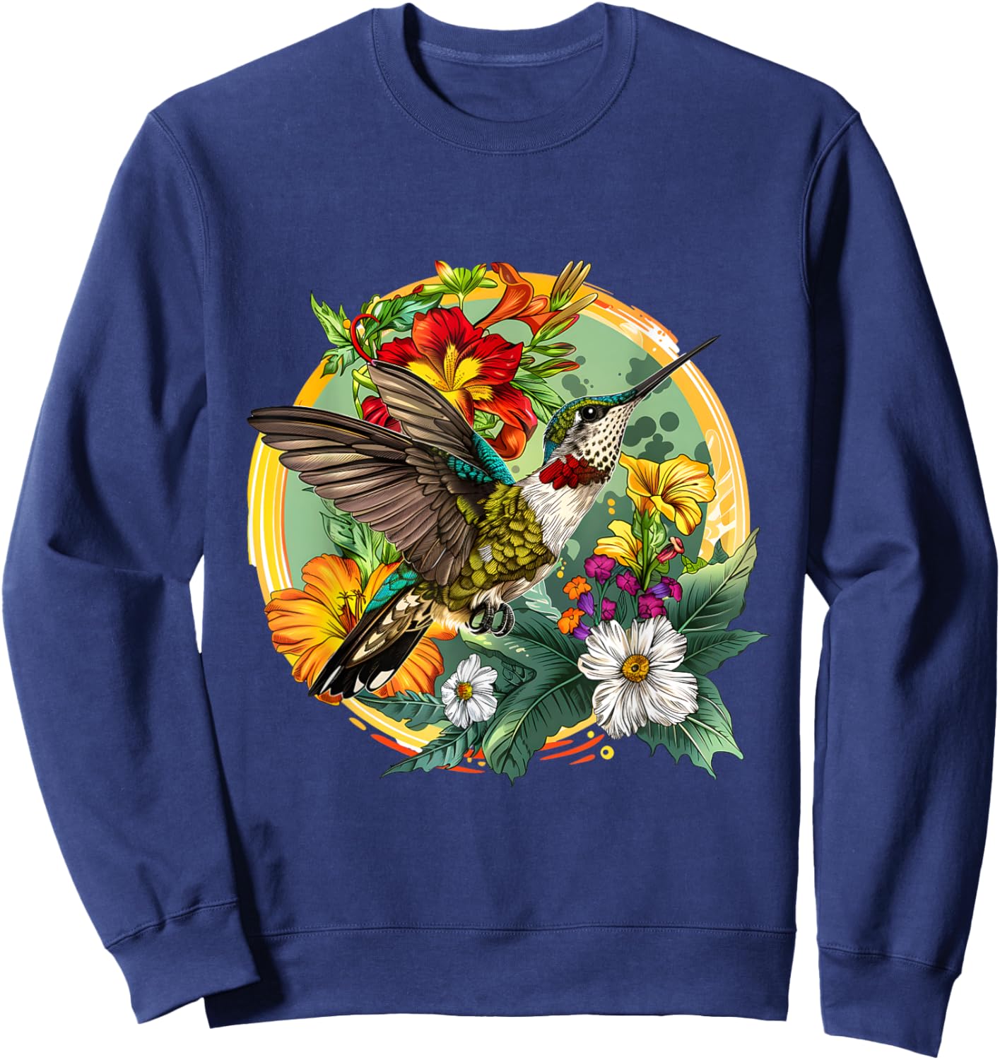 Bird and Blossoms: A Tribute to National Bird Day Sweatshirt - Sweatshirt | Navy