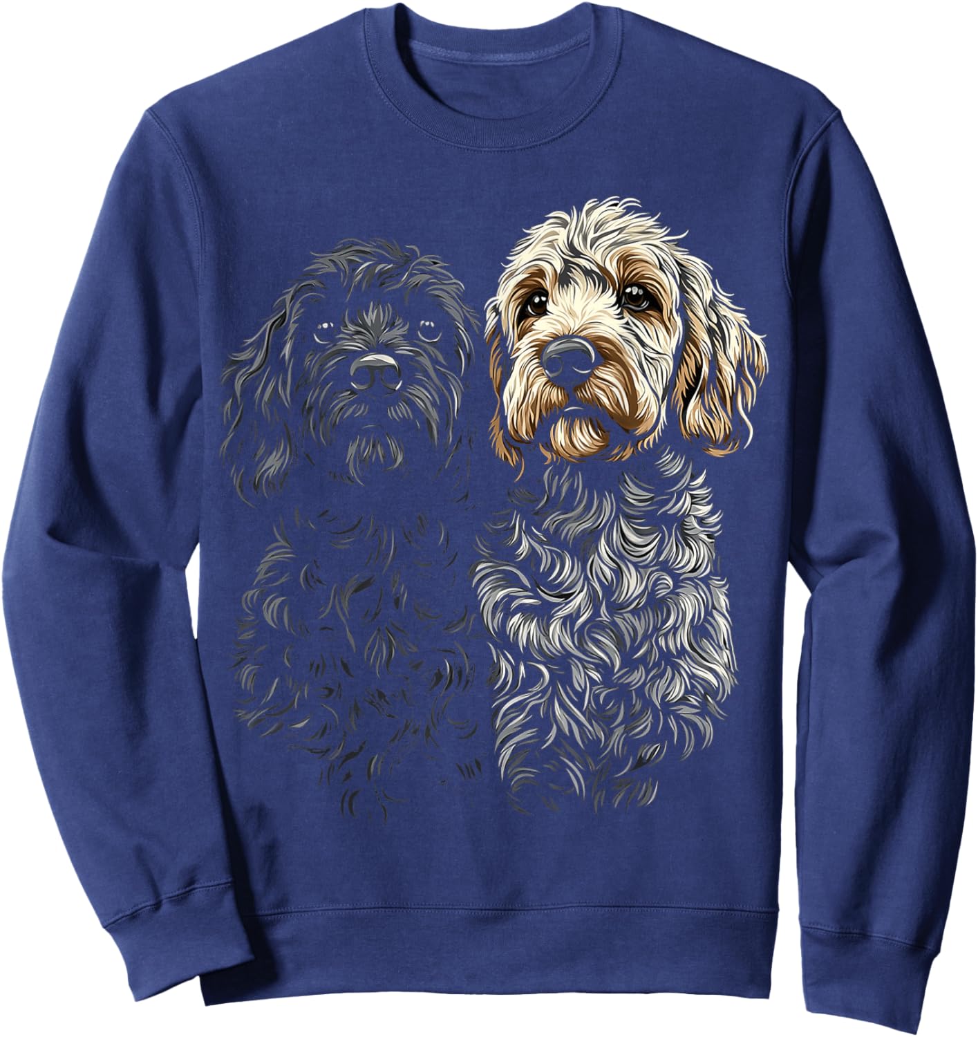 Labradoodle Dog Motif Pet Art Labradoodle Men Women Kids Sweatshirt - Sweatshirt | Navy