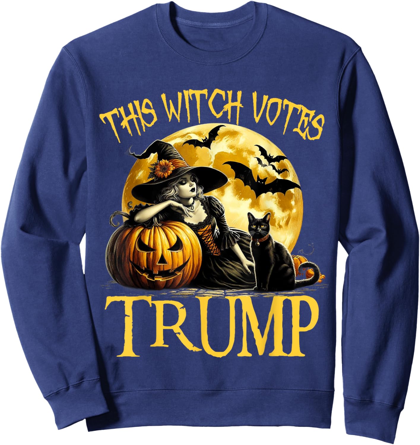 This Witch Votes Trump Halloween Costume Trumpkin Witch Sweatshirt - Sweatshirt | Navy