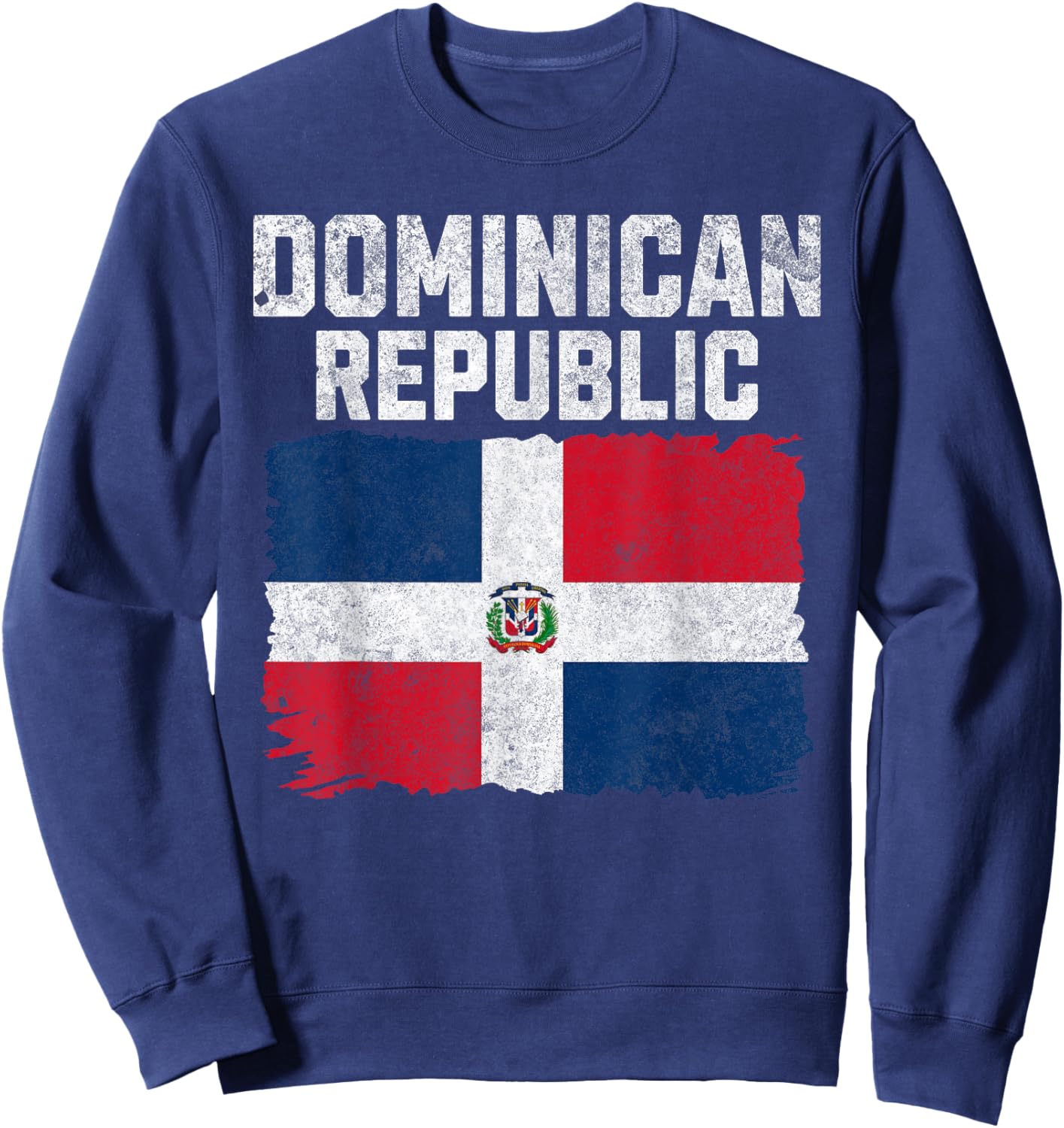 Dominican Republic Flag Vintage Dominican Flag Men Women Sweatshirt - Sweatshirt | Navy