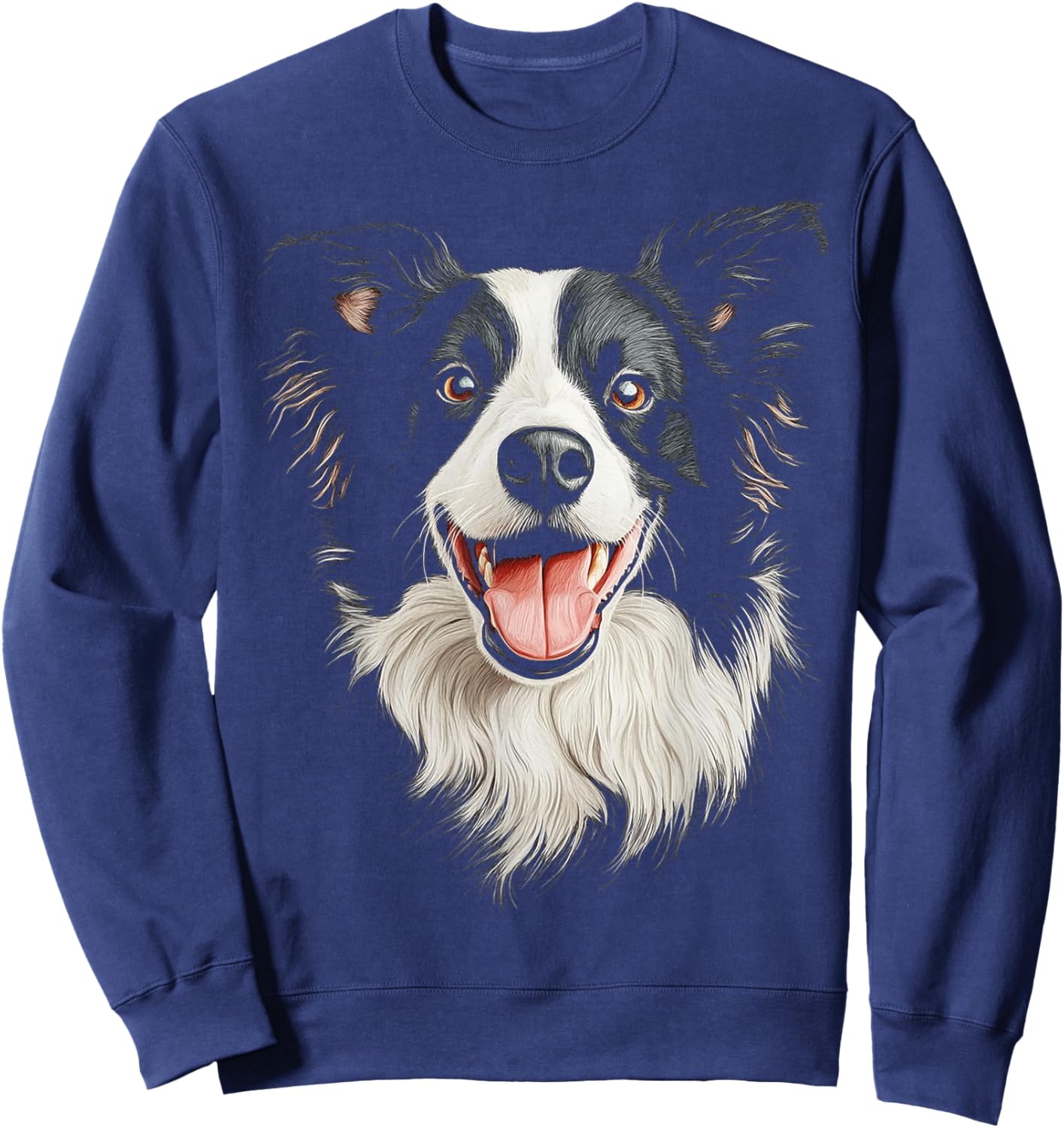 Border Collie Dog Motif Pet Artwork Border Collie Men Women Kids Sweatshirt - Sweatshirt | Navy