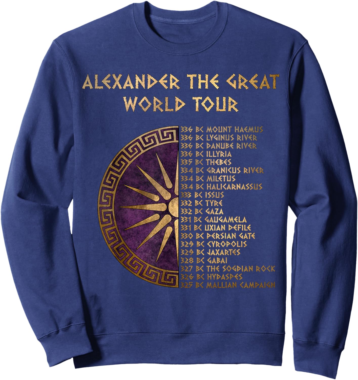 Alexander The Great: World Tour Through The Greek Sweatshirt - Sweatshirt | Navy