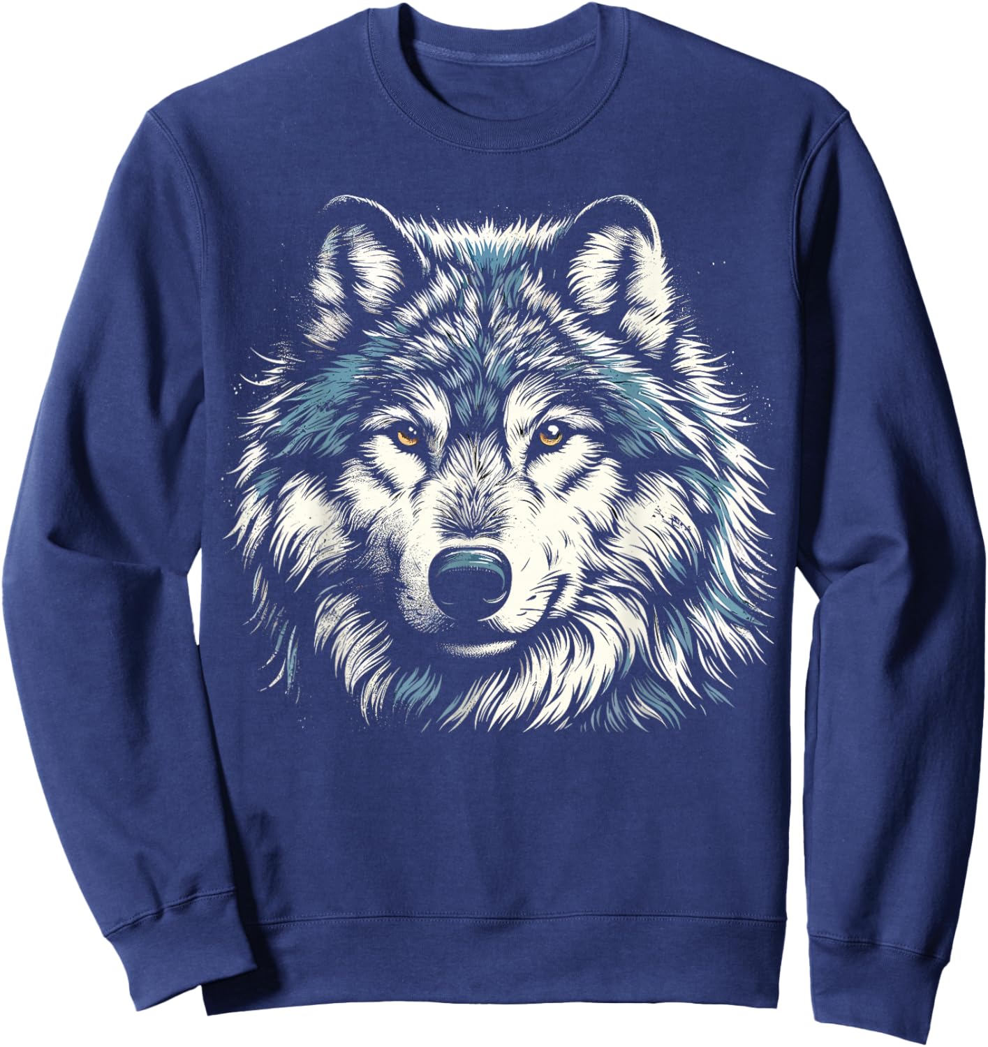 Timber Wolf Face Animal Wolf Sweatshirt - Sweatshirt | Navy