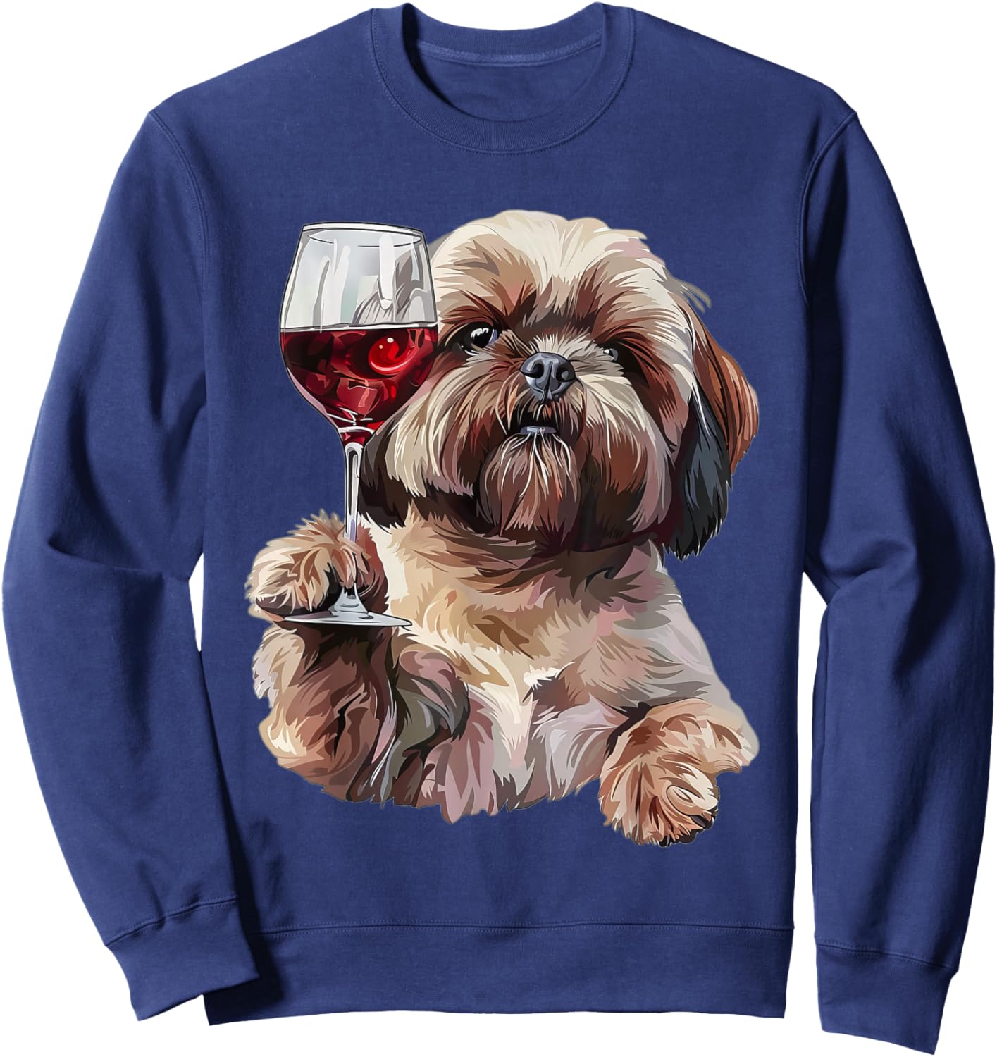 Shih Tzu Wine Sweatshirt - Sweatshirt | Navy