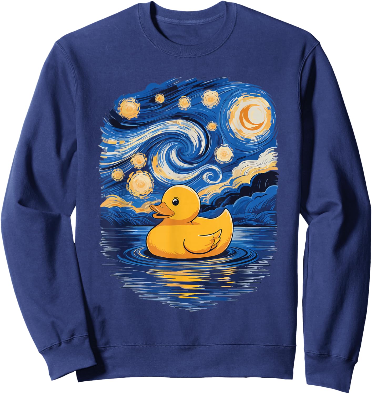 Rubber Duck Starry Night Bath Duck Sweatshirt - Sweatshirt | Navy