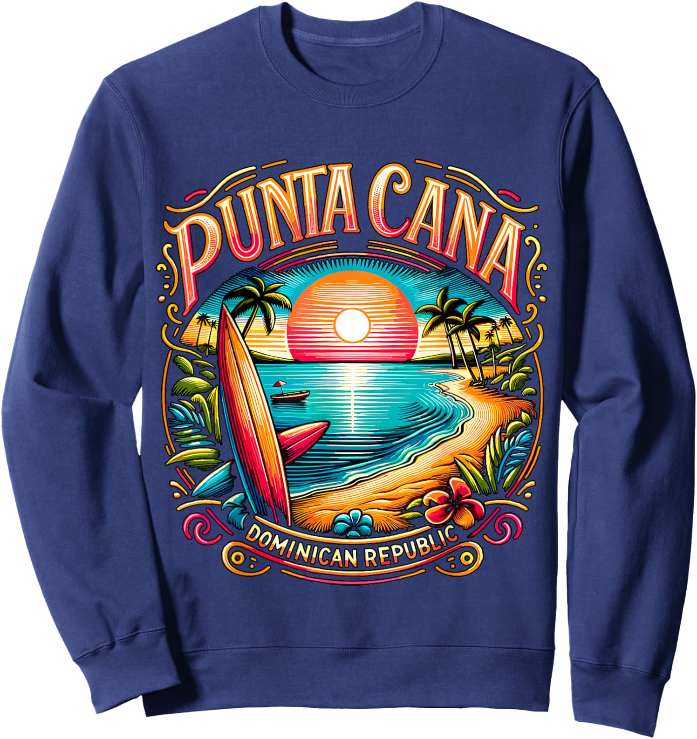 Punta Cana Dominican Republic Vacation Beach Sweatshirt - Sweatshirt | Navy
