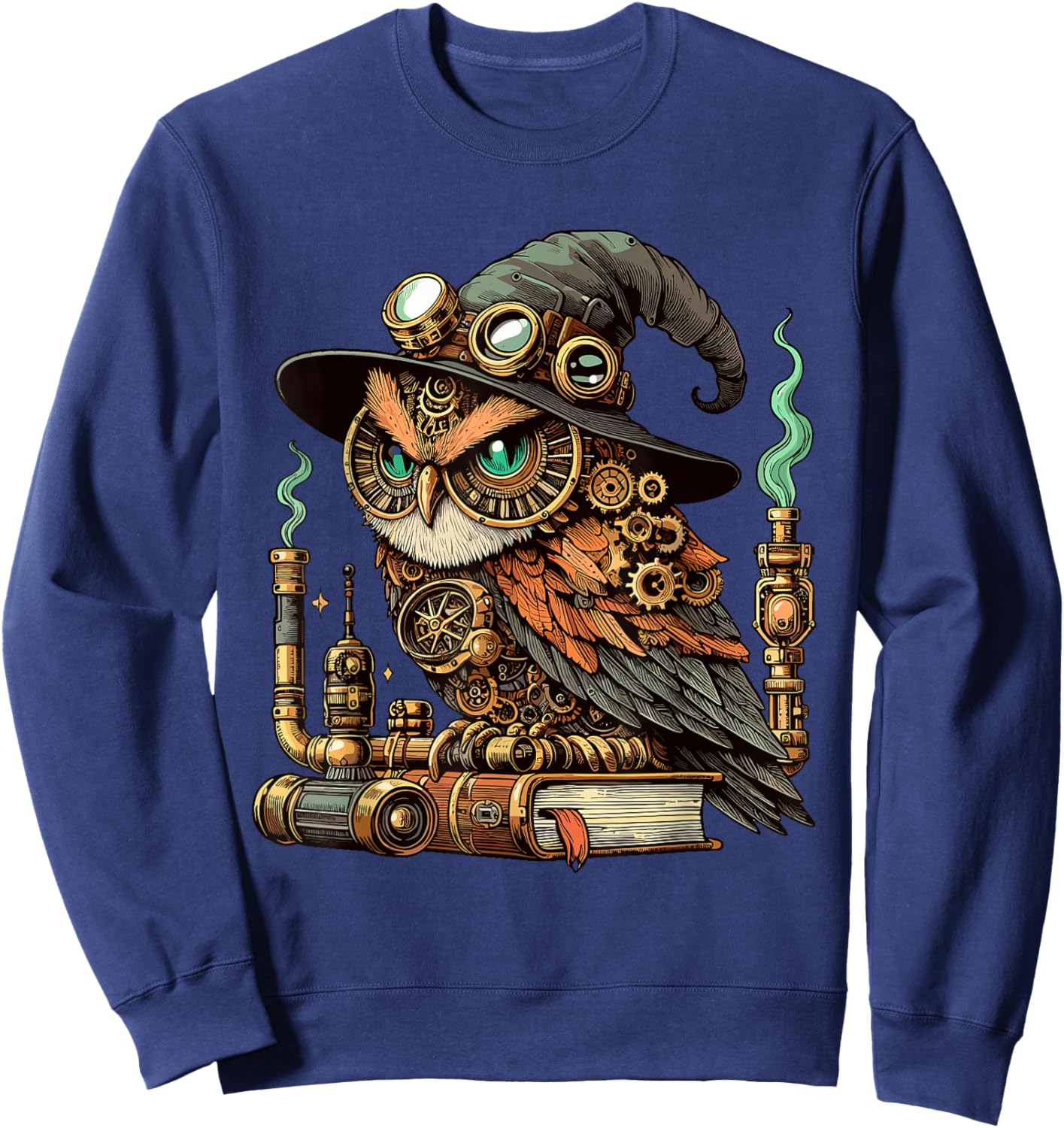 Steampunk Owl Sweatshirt - Sweatshirt | Navy