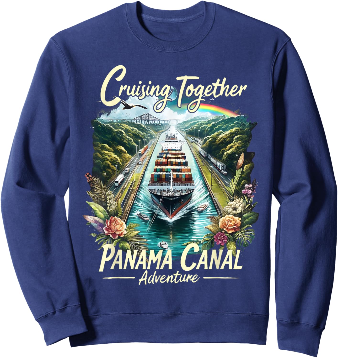 Panama Canal Panama Trip Cruising Family -Kids Black Small Sweatshirt - Sweatshirt | Navy