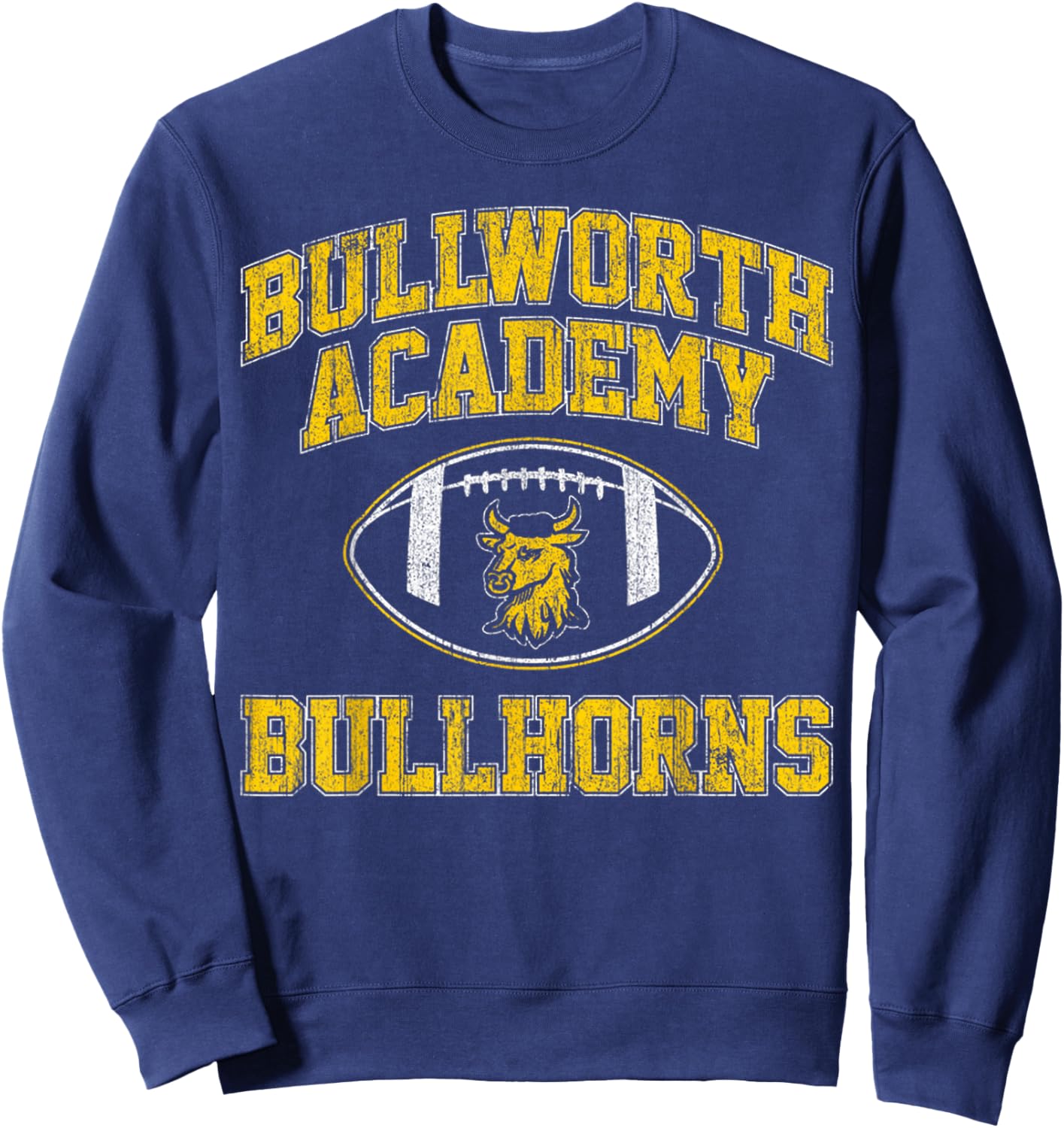Vintage Bullworth Academy Bullhorns Football Sweatshirt - Sweatshirt | Navy