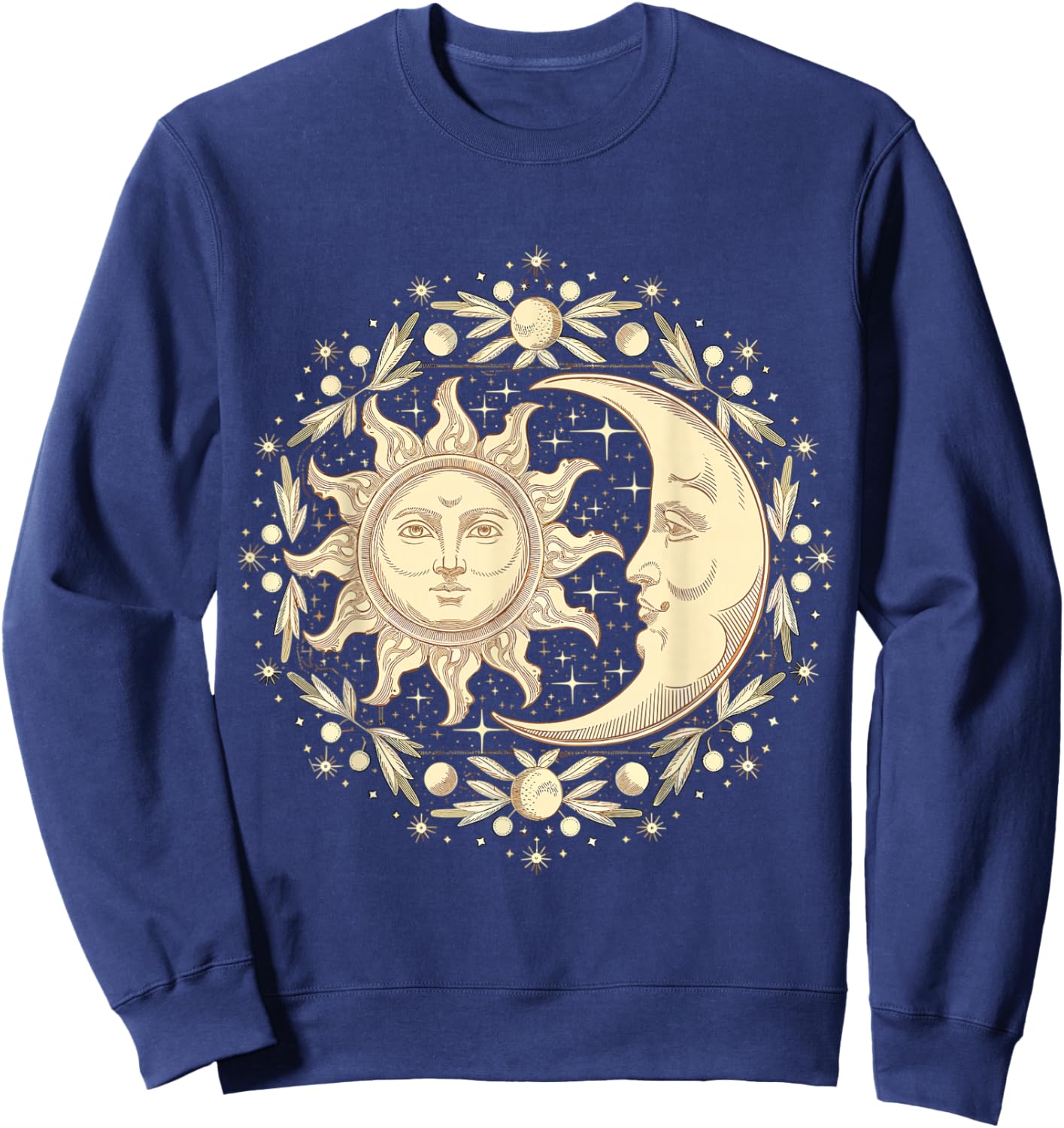 Celestial Moon and Sun Sweatshirt - Sweatshirt | Navy