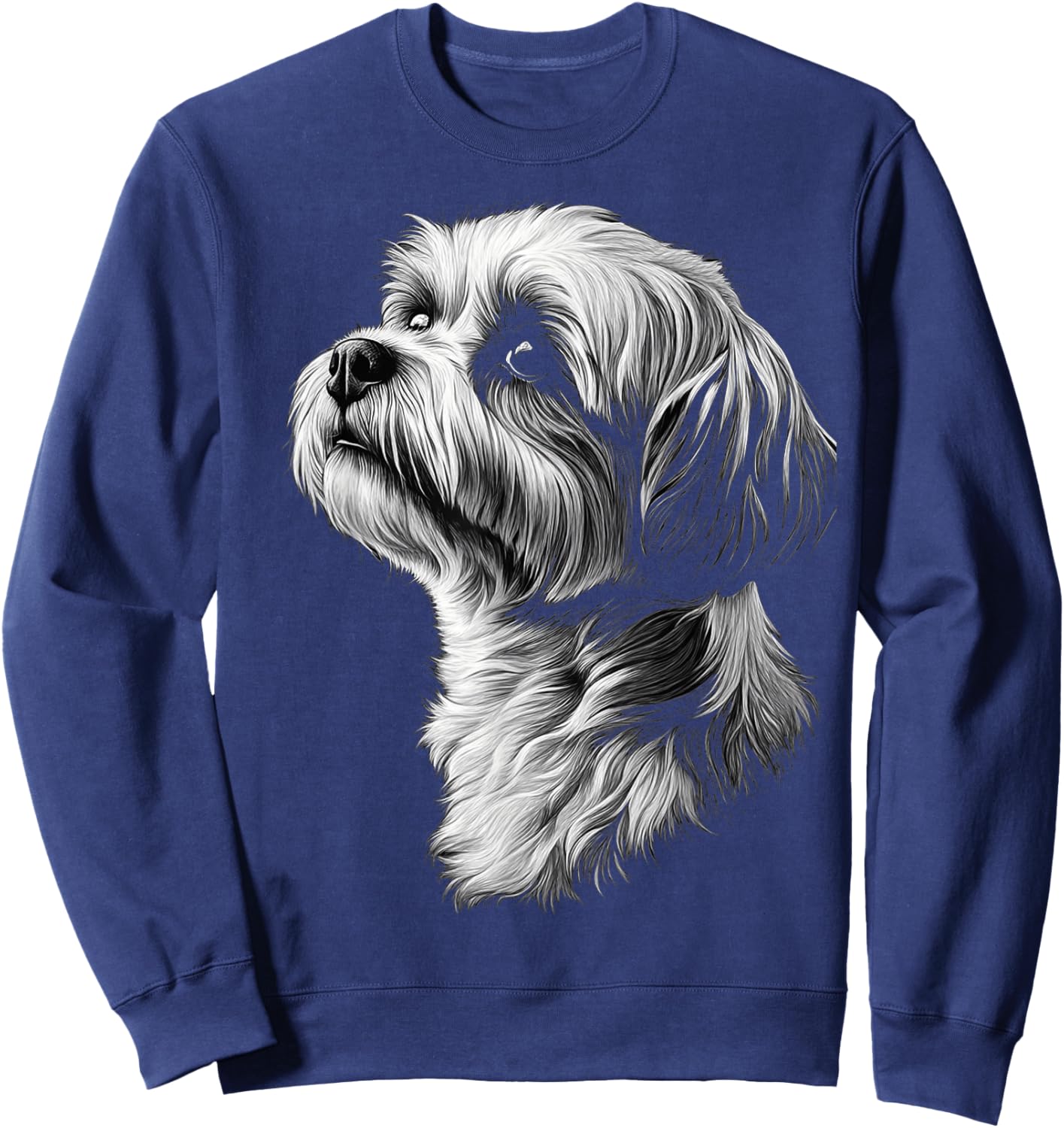Lhasa Apso Dog Motif Pet Artwork Lhasa Apso Men Women Kids Sweatshirt - Sweatshirt | Navy