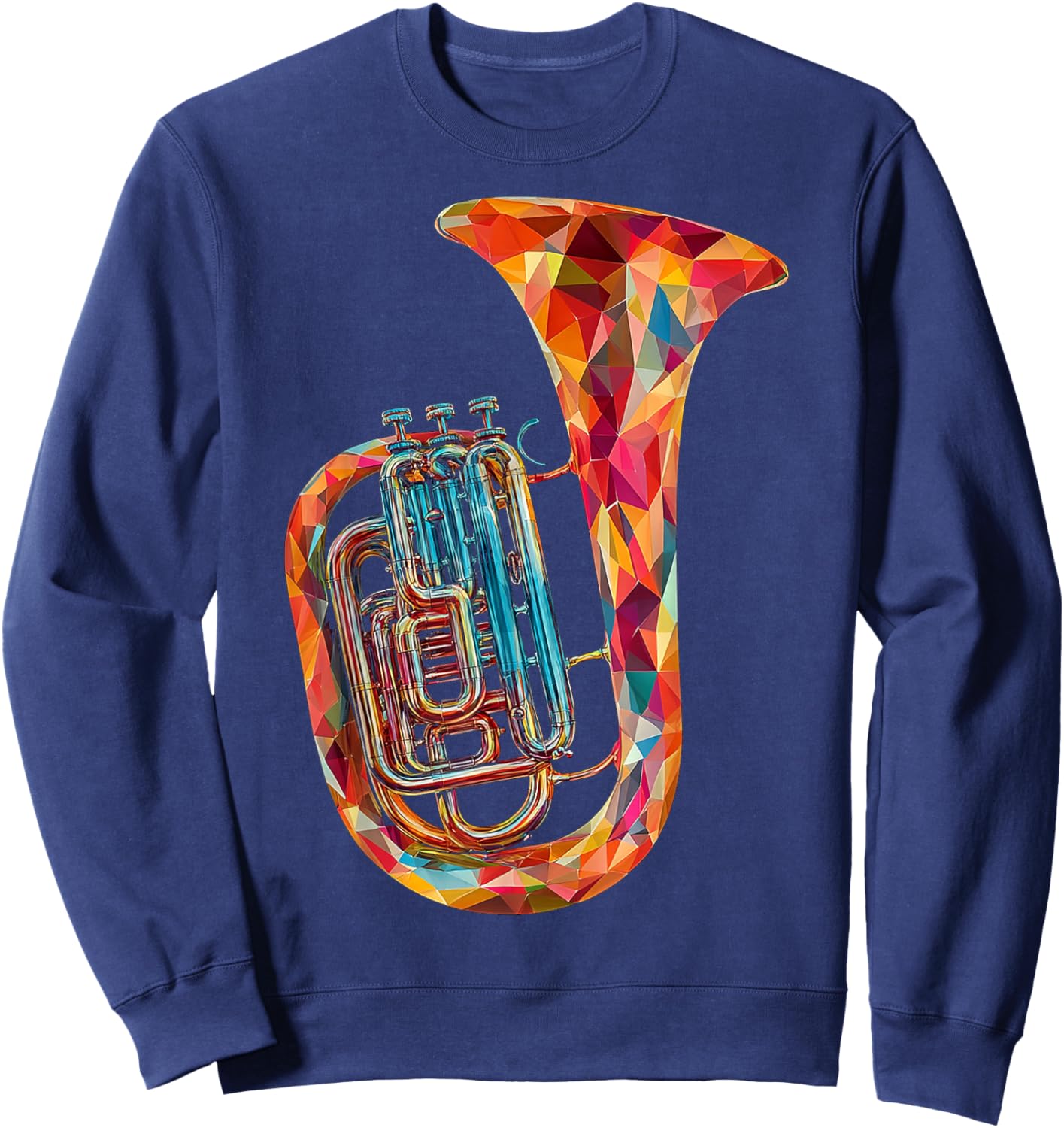 Tuba Music Instrument Motif Illustration Tuba Sweatshirt - Sweatshirt | Navy