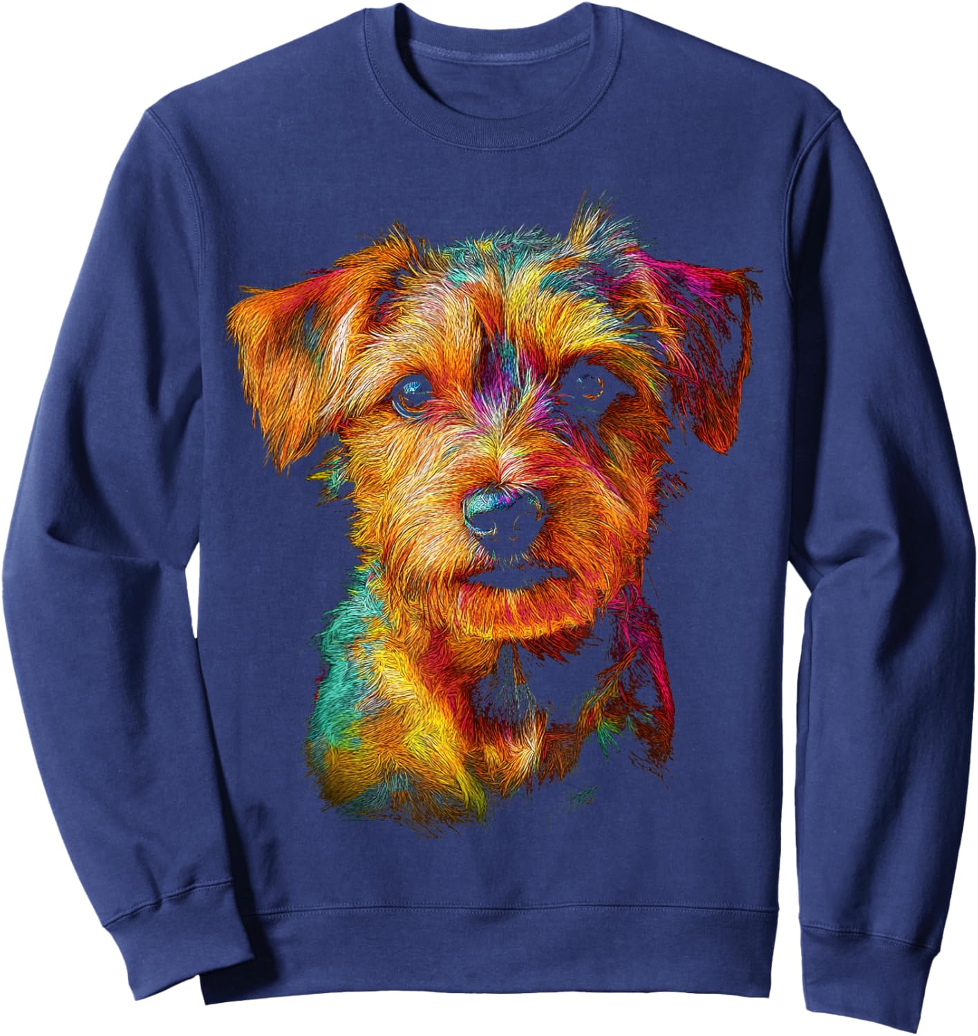 Norfolk Terrier Dog Graphic Pet Artwork Norfolk Terrier Women Kids Sweatshirt - Sweatshirt | Navy