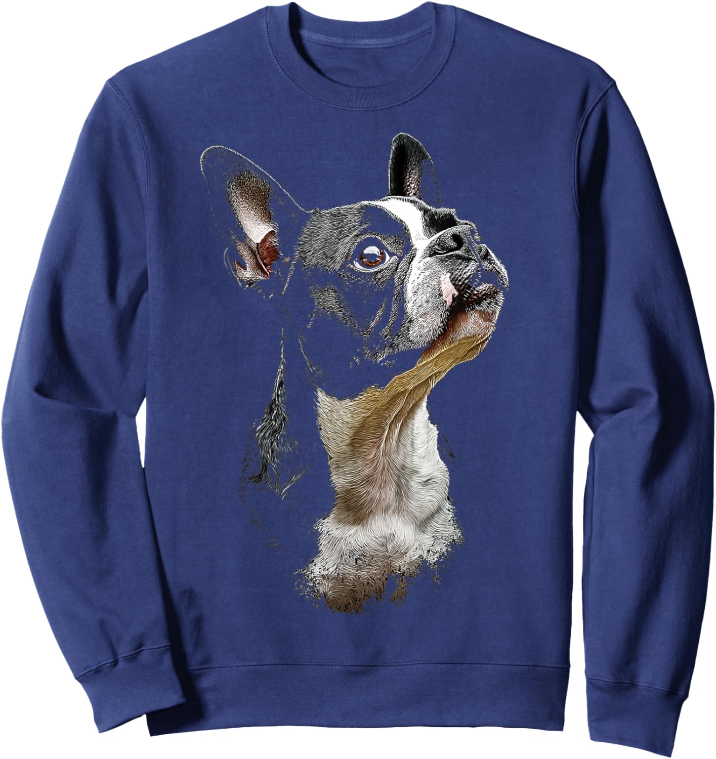Boston Terrier Dog Graphic Pet Art Boston Terrier Women Kids Sweatshirt - Sweatshirt | Navy