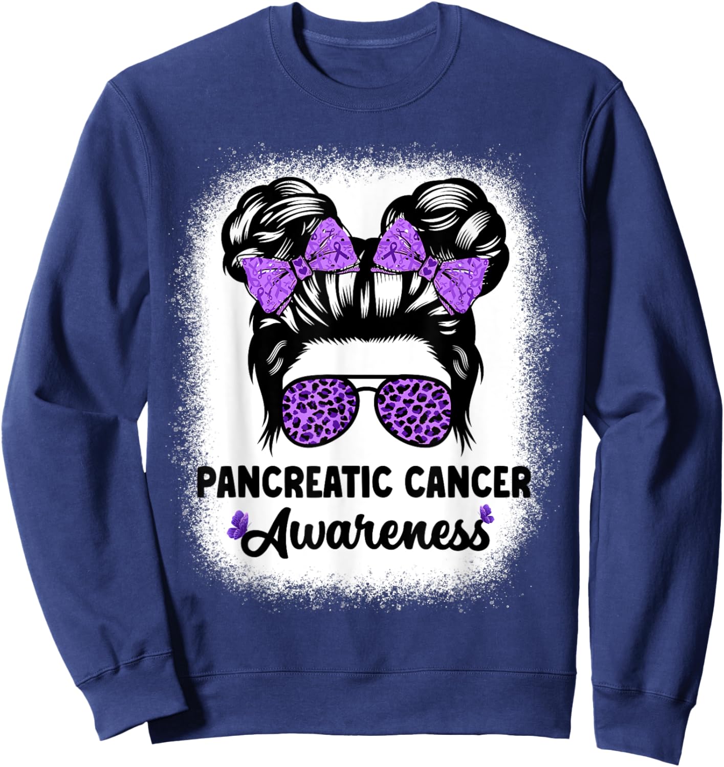 Pancreatic Cancer Awareness Women Girls Pancreatic Cancer Sweatshirt - Sweatshirt | Navy