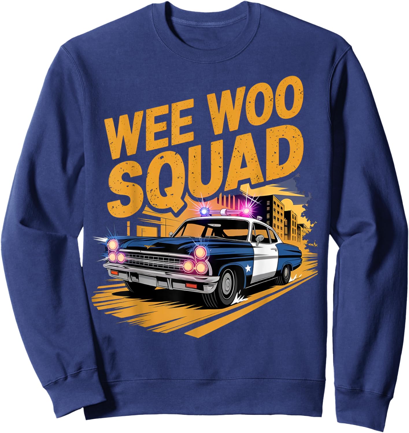 Wee Woo Squad Police Car Fan Humor For Kids Police Officer Sweatshirt - Sweatshirt | Navy