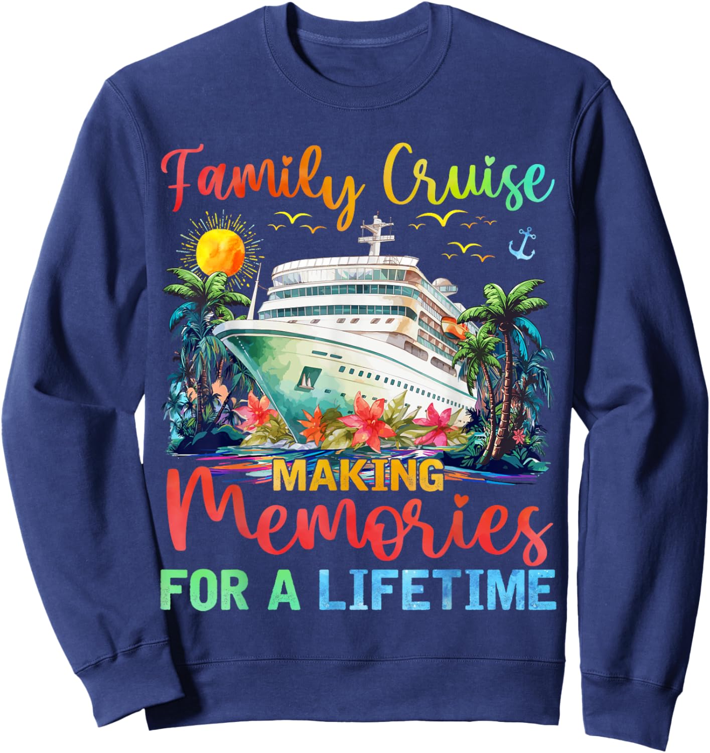 Family Cruise 2025 Cruise Vacation Family Matching Sweatshirt - Sweatshirt | Navy