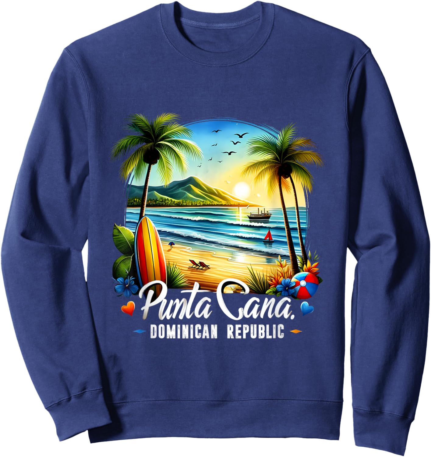 Punta Cana Dominican Republic Beach Vacation Family Matching Sweatshirt - Sweatshirt | Navy