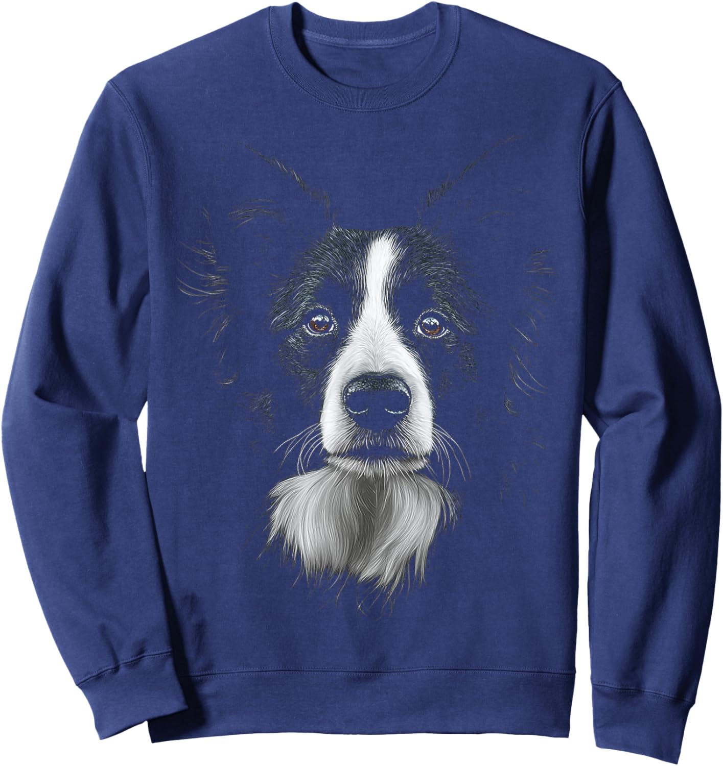 Border Collie Dog Motif Pet Illustration Border Collie Sweatshirt - Sweatshirt | Navy