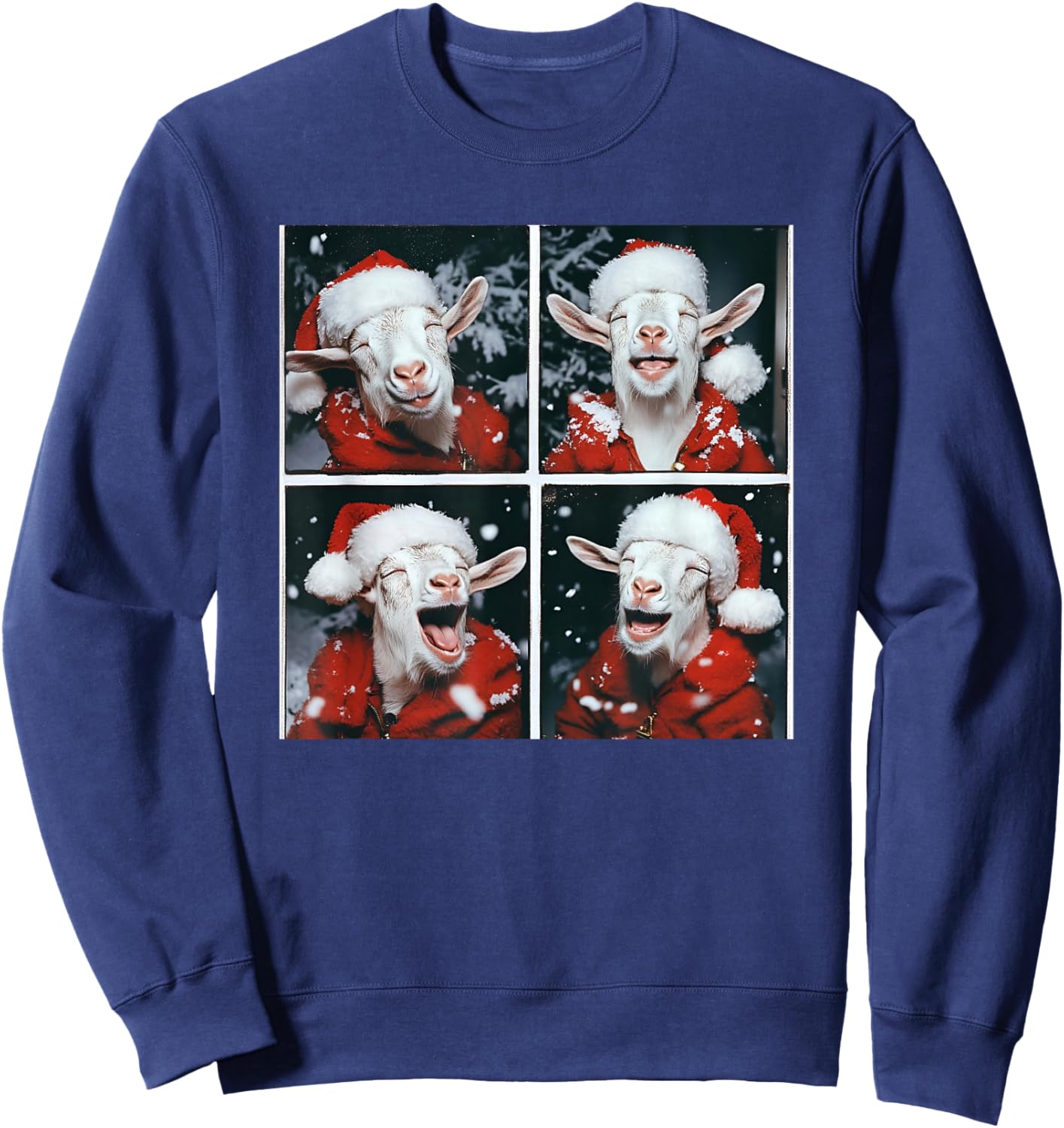 Screaming Christmas Goat Screaming Sweatshirt - Sweatshirt | Navy