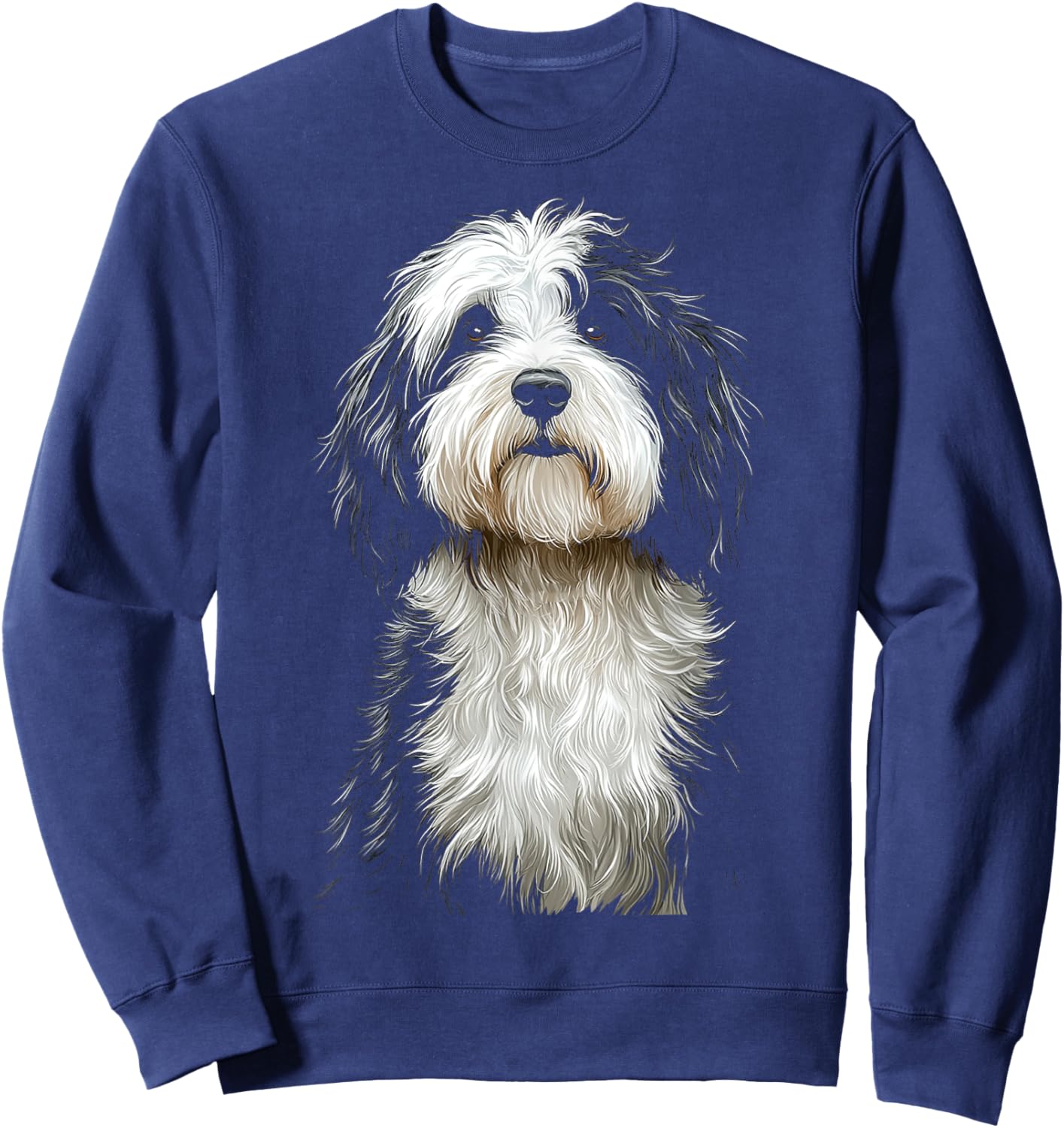 Old English Sheep Dog Motif Pet Artwork Old English Sheep Women Kids Sweatshirt - Sweatshirt | Navy