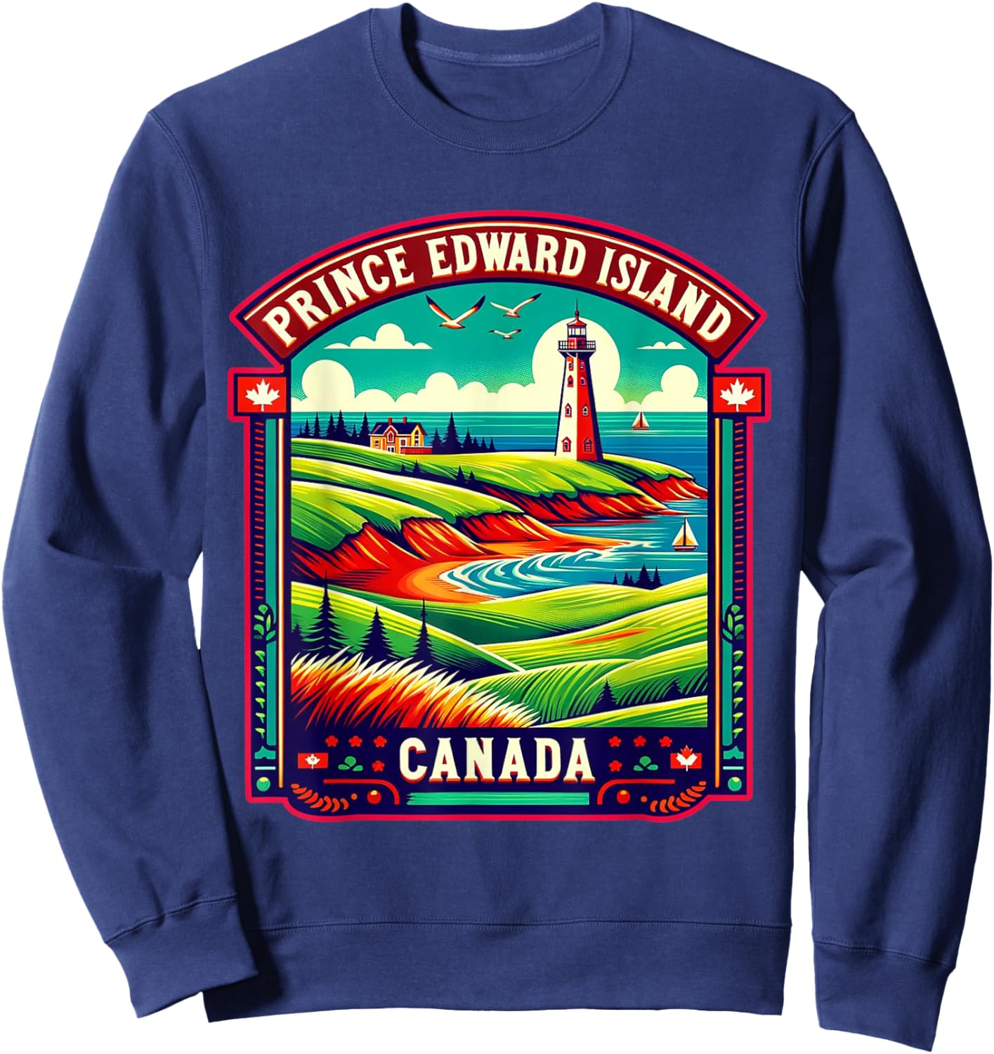 Prince Edward Island Canada Shirt Family Trip Vintage Retro Sweatshirt - Sweatshirt | Navy