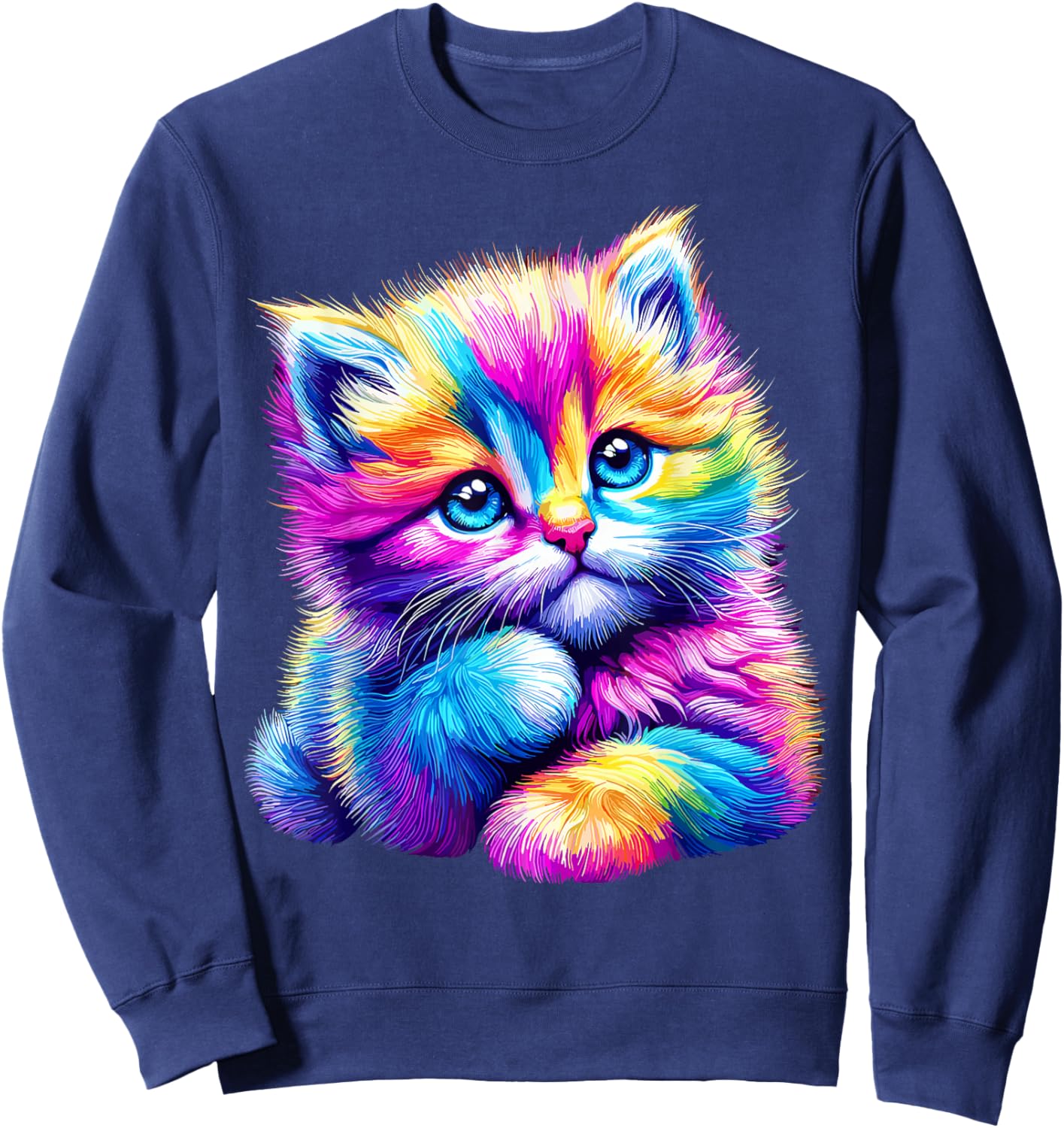 Cat Colorful for Cat Lovers Sweatshirt - Sweatshirt | Navy