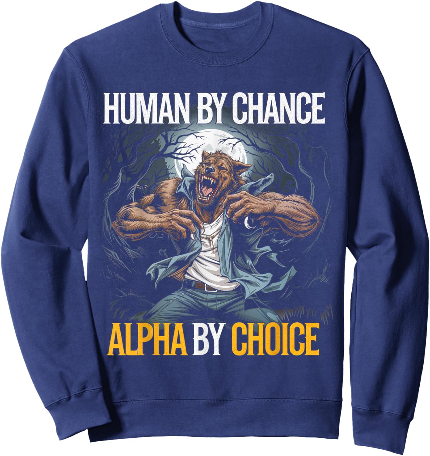 Human By Chance Alpha Wolf Pack Alpha Sweatshirt - Sweatshirt | Navy