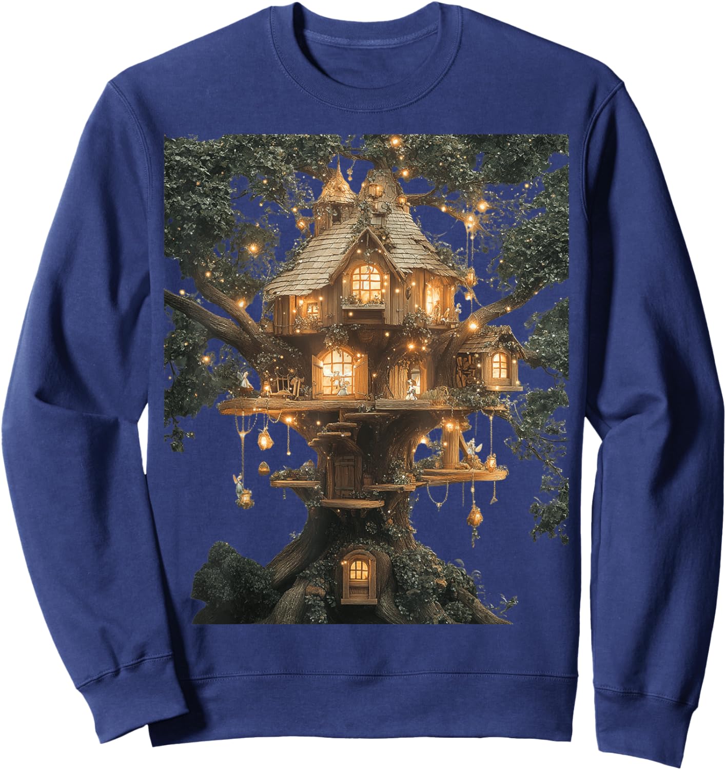 Magical Treehouse Fantasy Art Sweatshirt - Sweatshirt | Navy