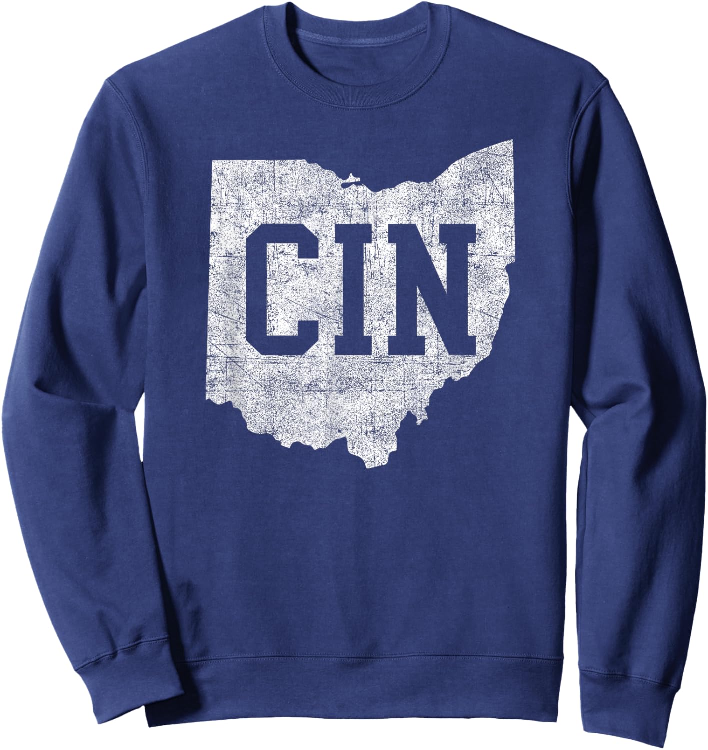Retro CIN Cincinnati Ohio Travel Souvenir Vintage Style Sweatshirt - Sweatshirt | Navy