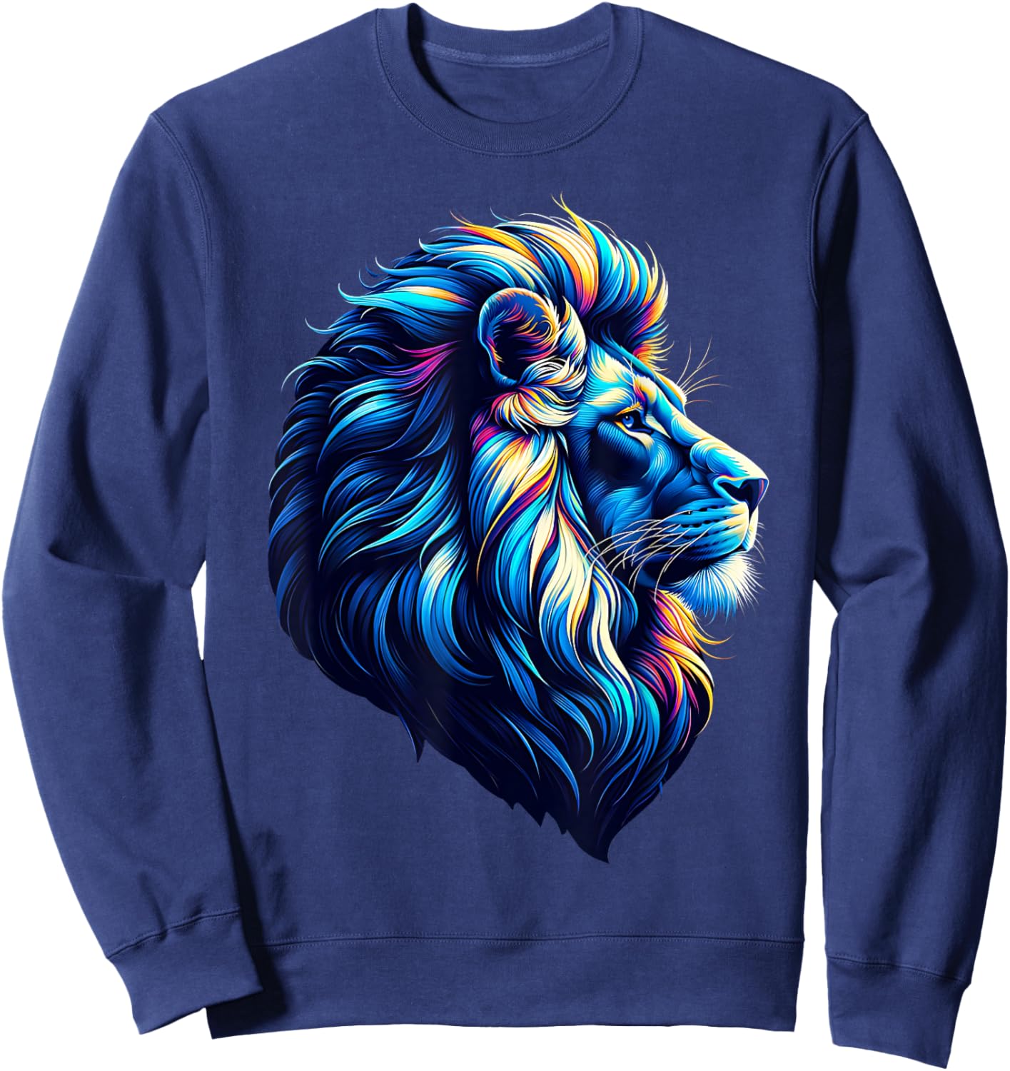 Cool Lion With Blue Eyes Men Women Kids Lion Sweatshirt - Sweatshirt | Navy