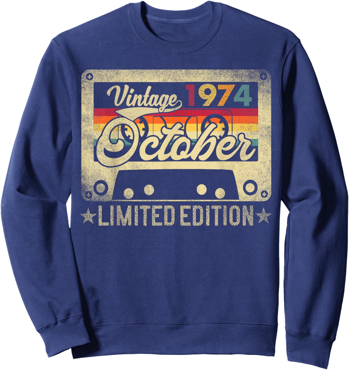 October 1974 Retro 51st Birthday Limited Edition Vintage Sweatshirt - Sweatshirt | Navy