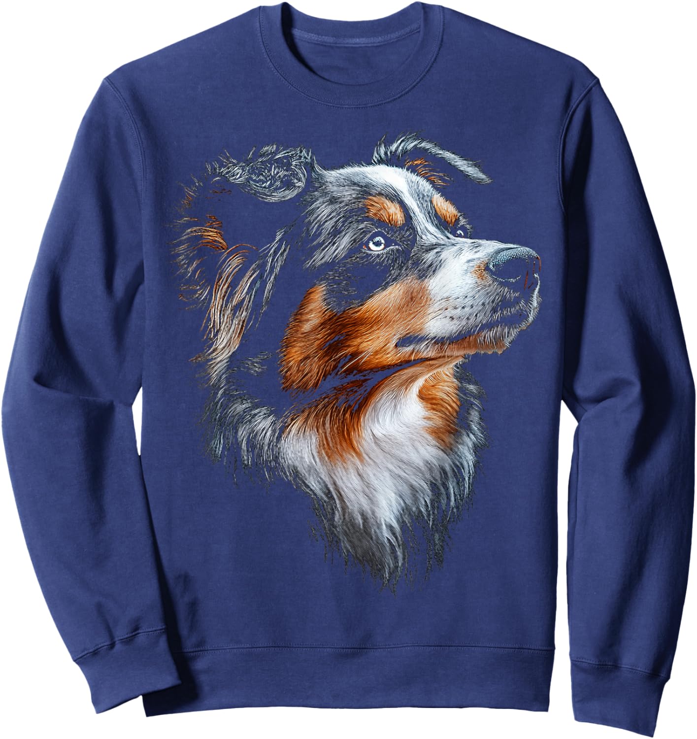 Australian Shepherd Dog Pet Artwork Australian Shepherd Sweatshirt - Sweatshirt | Navy