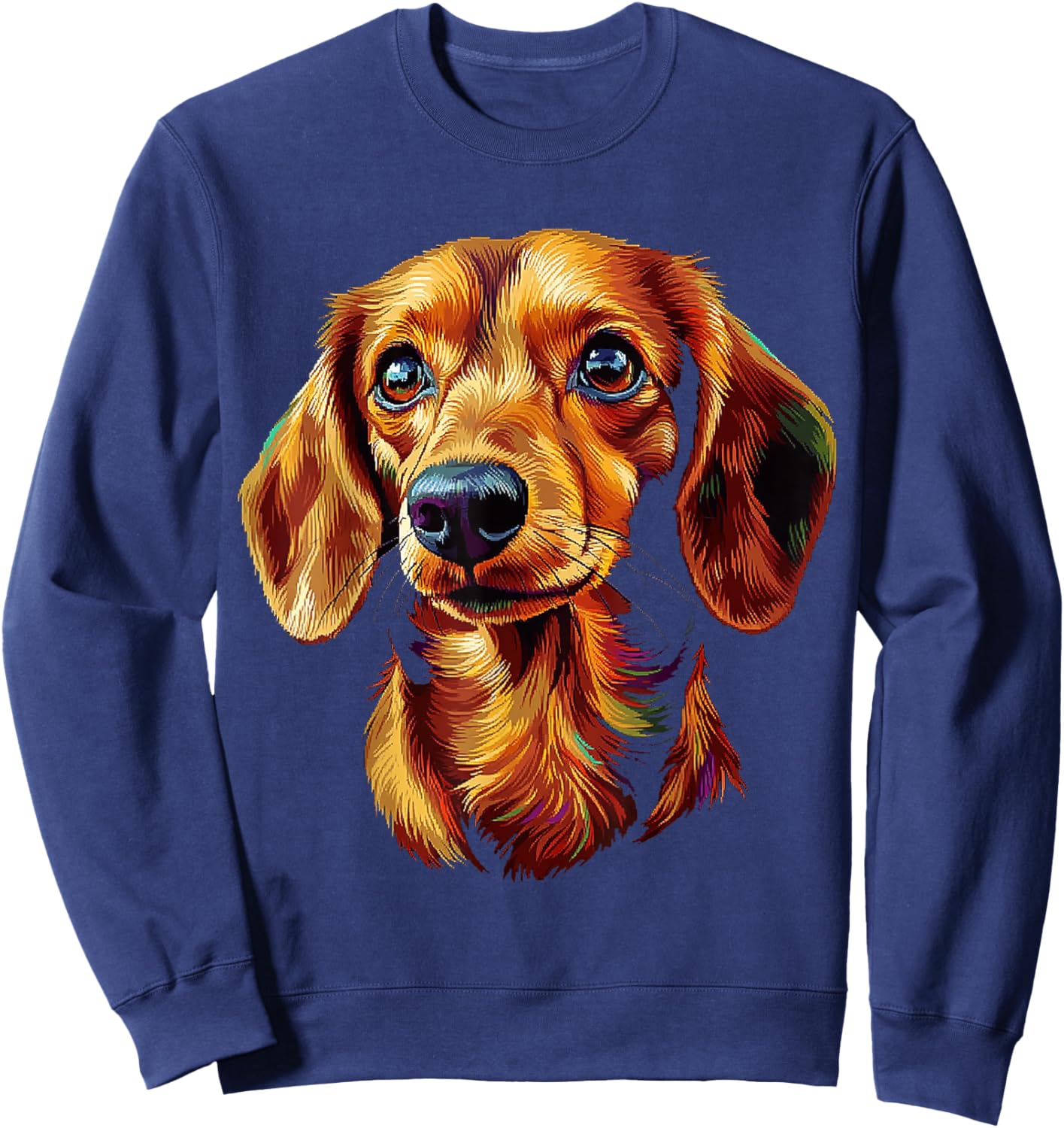 Dachshund Dog Graphic Pet Art Dachshund Women Kids Sweatshirt - Sweatshirt | Navy