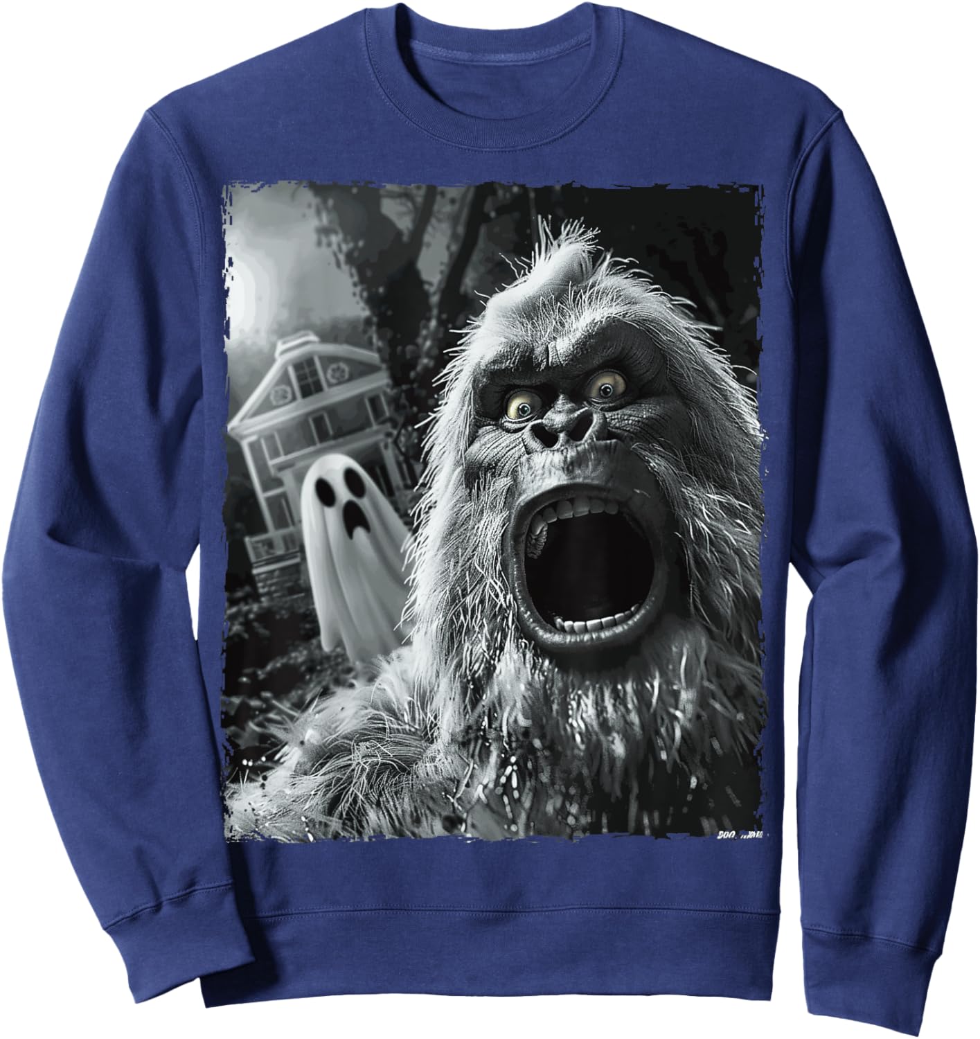 Funny Bigfoot Sasquatch Halloween Sweatshirt - Sweatshirt | Navy