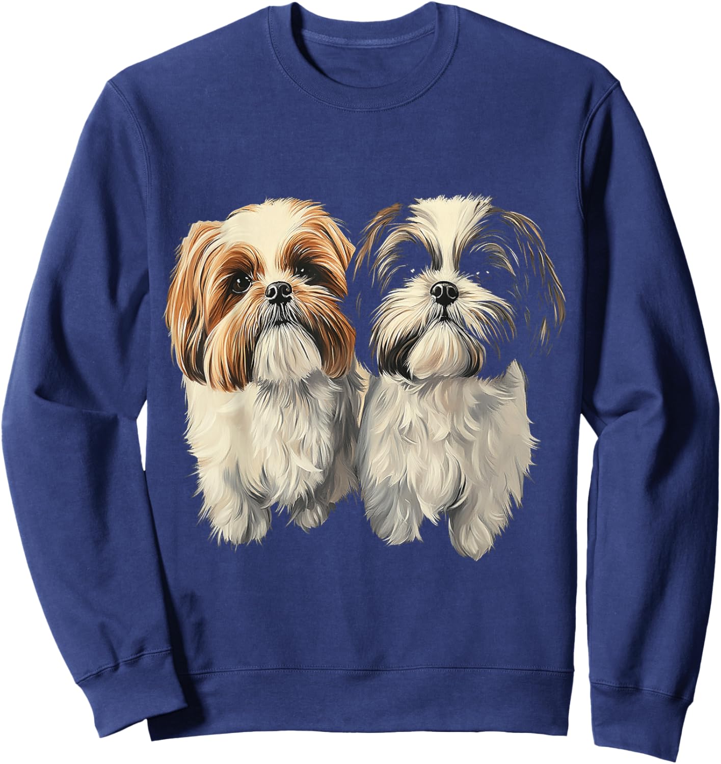 Shih Tzu Dog Motif Pet Artwork Shih Tzu Sweatshirt - Sweatshirt | Navy