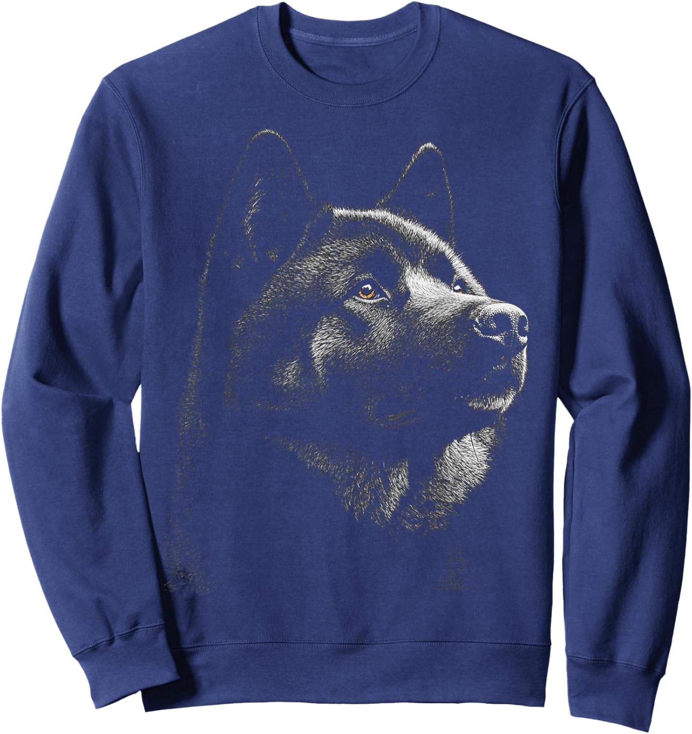 Akita Dog Graphic Pet Illustration Akita Sweatshirt - Sweatshirt | Navy