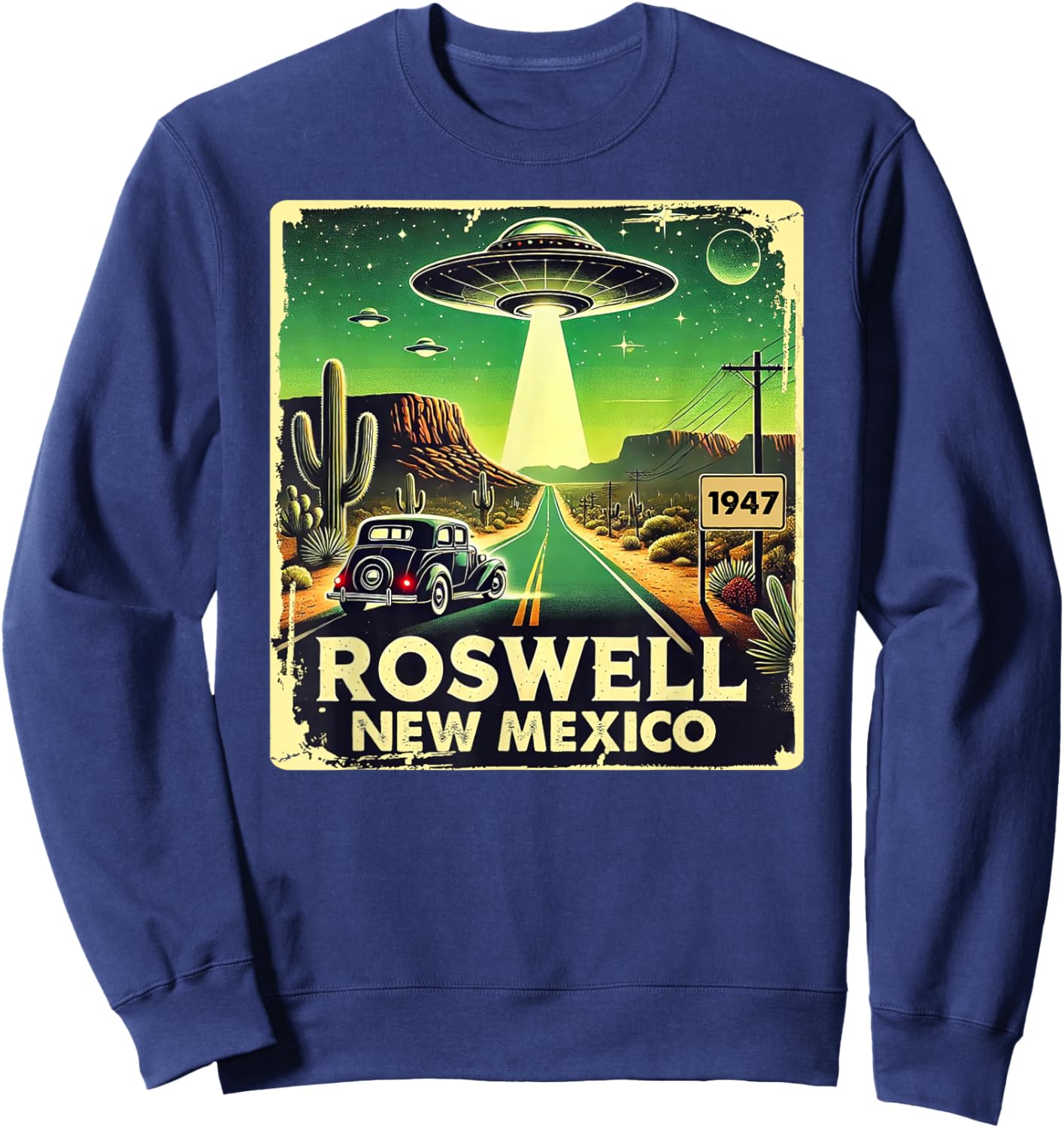 Roswell New Mexico Alien Sweatshirt - Sweatshirt | Navy