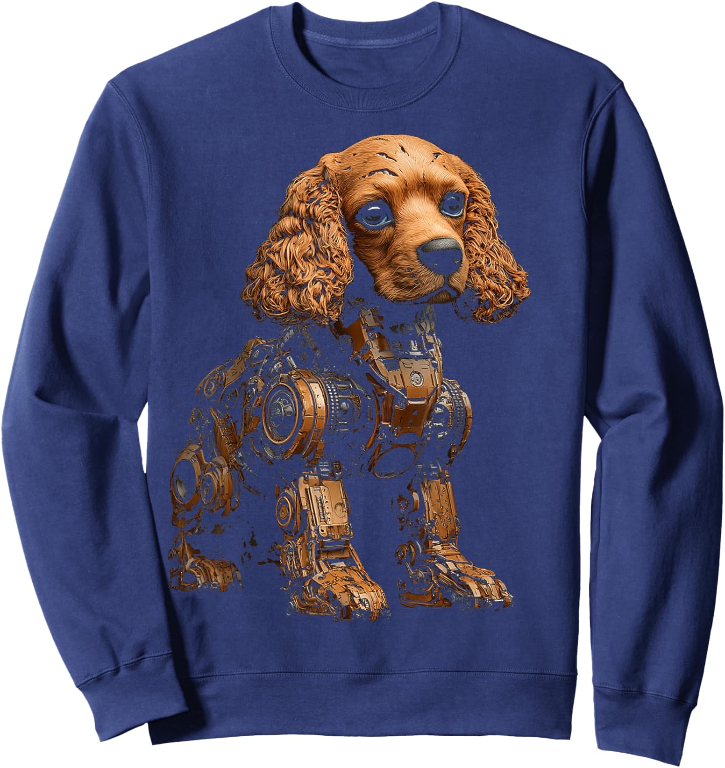 Cocker Spaniel Dog Pet Artwork Blue Eyes Cocker Spaniel Women Kids Sweatshirt - Sweatshirt | Navy